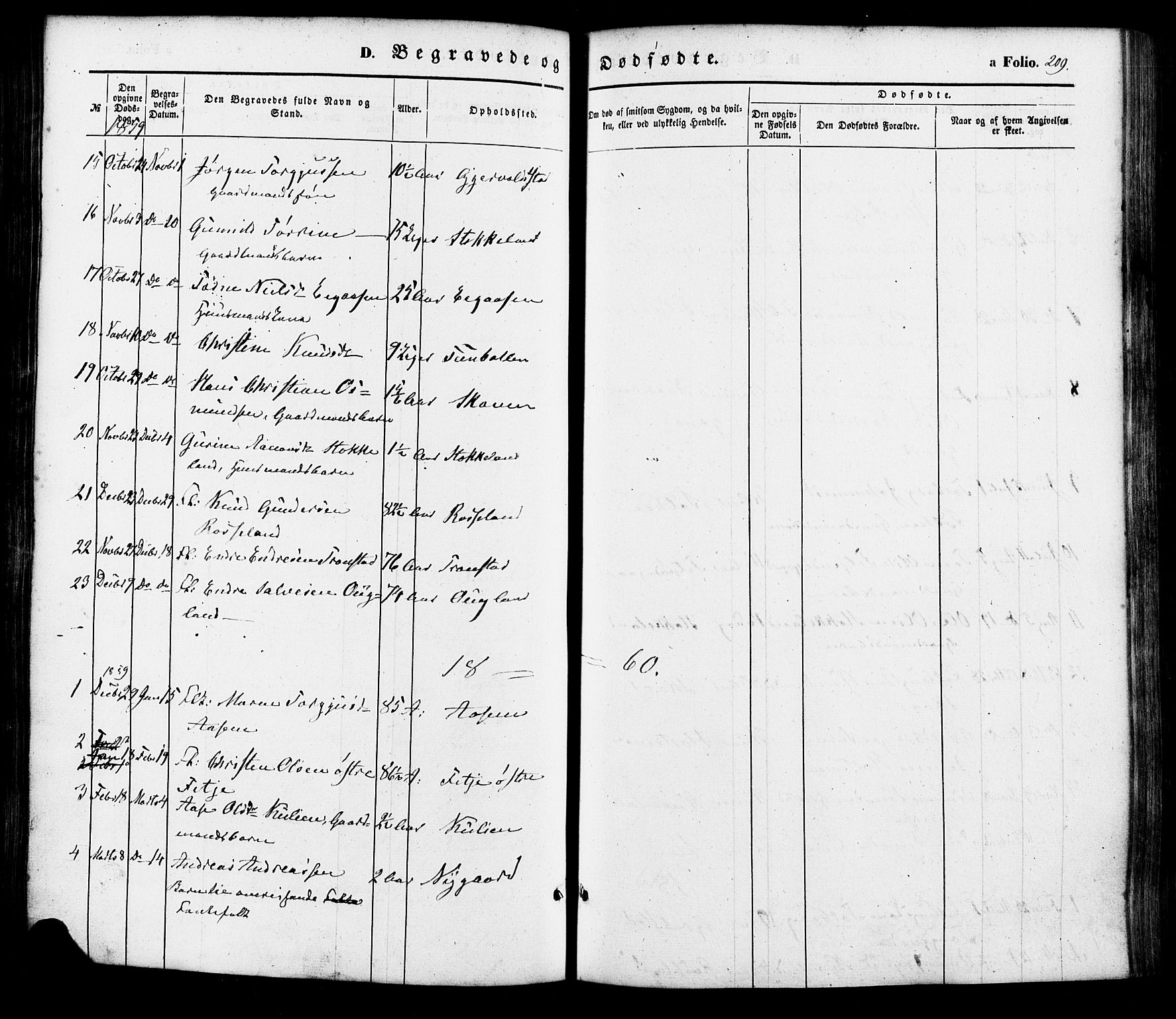 Søgne sokneprestkontor, SAK/1111-0037/F/Fa/Faa/L0002: Parish register (official) no. A 2, 1854-1882, p. 209