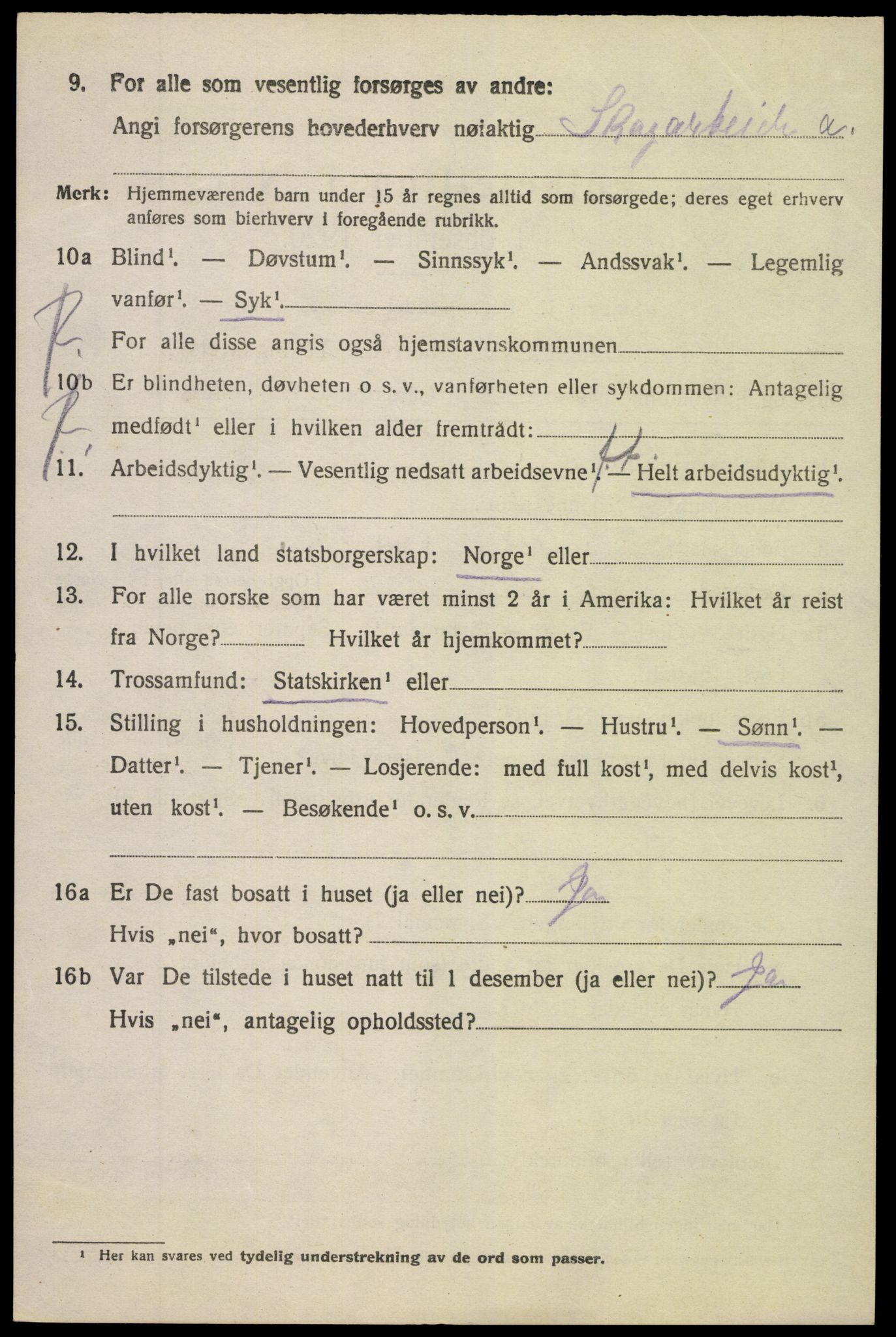 SAK, 1920 census for Søndeled, 1920, p. 5838