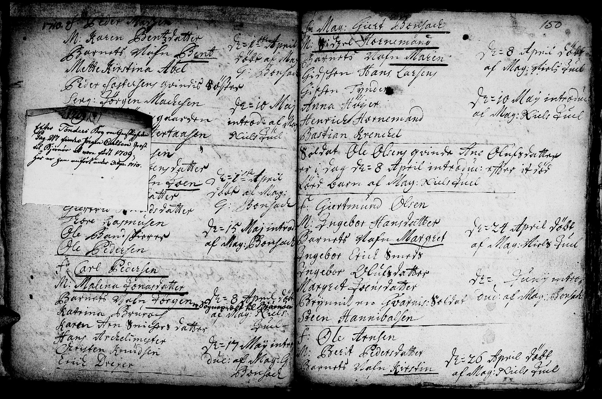 Ministerialprotokoller, klokkerbøker og fødselsregistre - Sør-Trøndelag, AV/SAT-A-1456/601/L0034: Parish register (official) no. 601A02, 1702-1714, p. 150