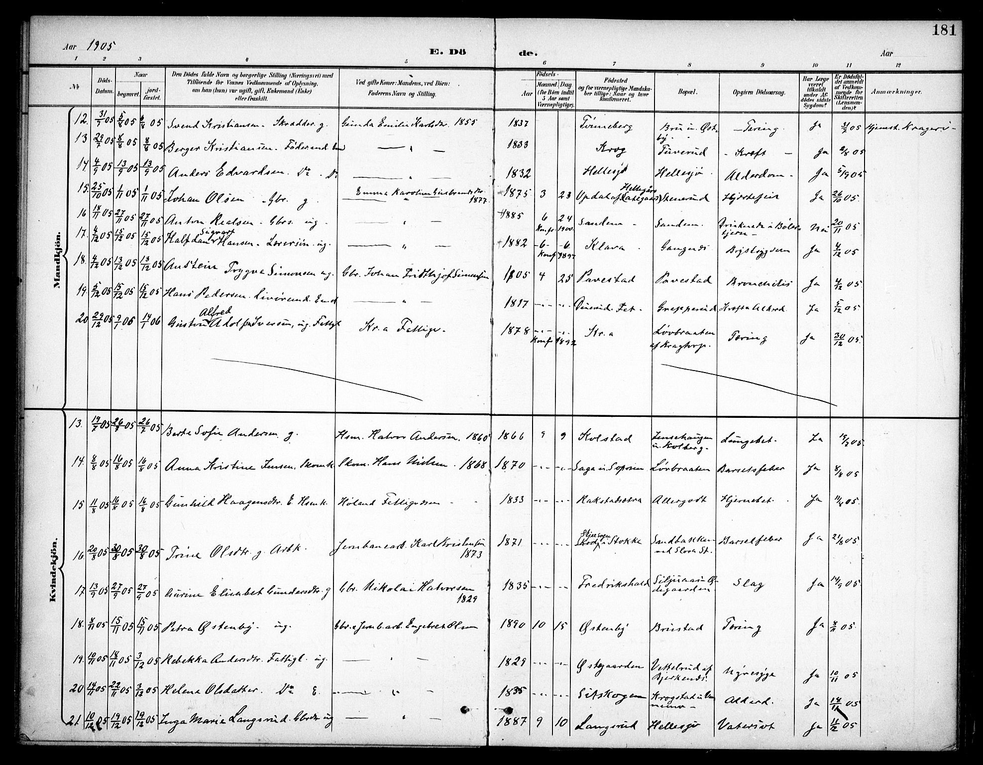 Høland prestekontor Kirkebøker, AV/SAO-A-10346a/F/Fb/L0003: Parish register (official) no. II 3, 1897-1912, p. 181