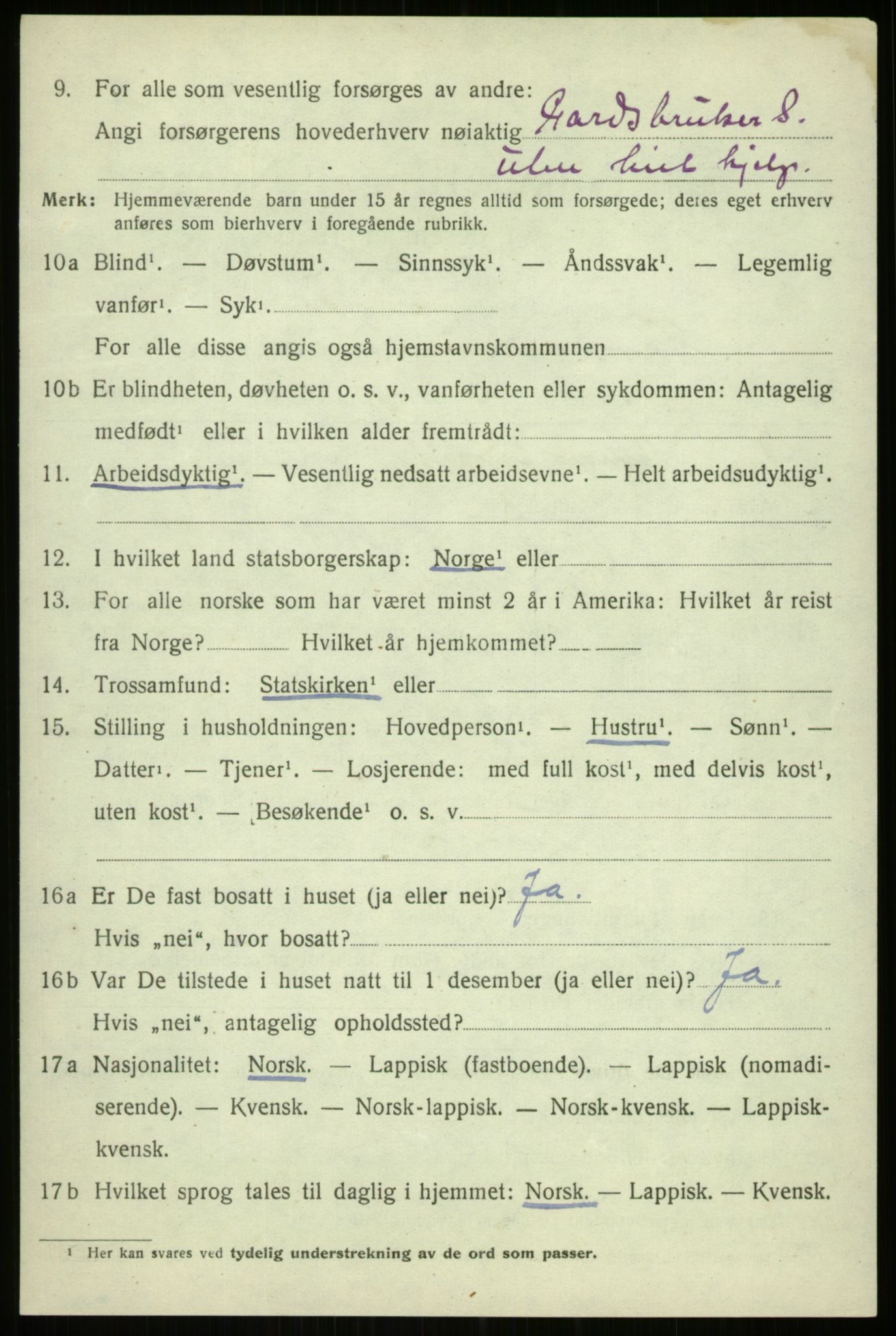 SATØ, 1920 census for Trondenes, 1920, p. 9482