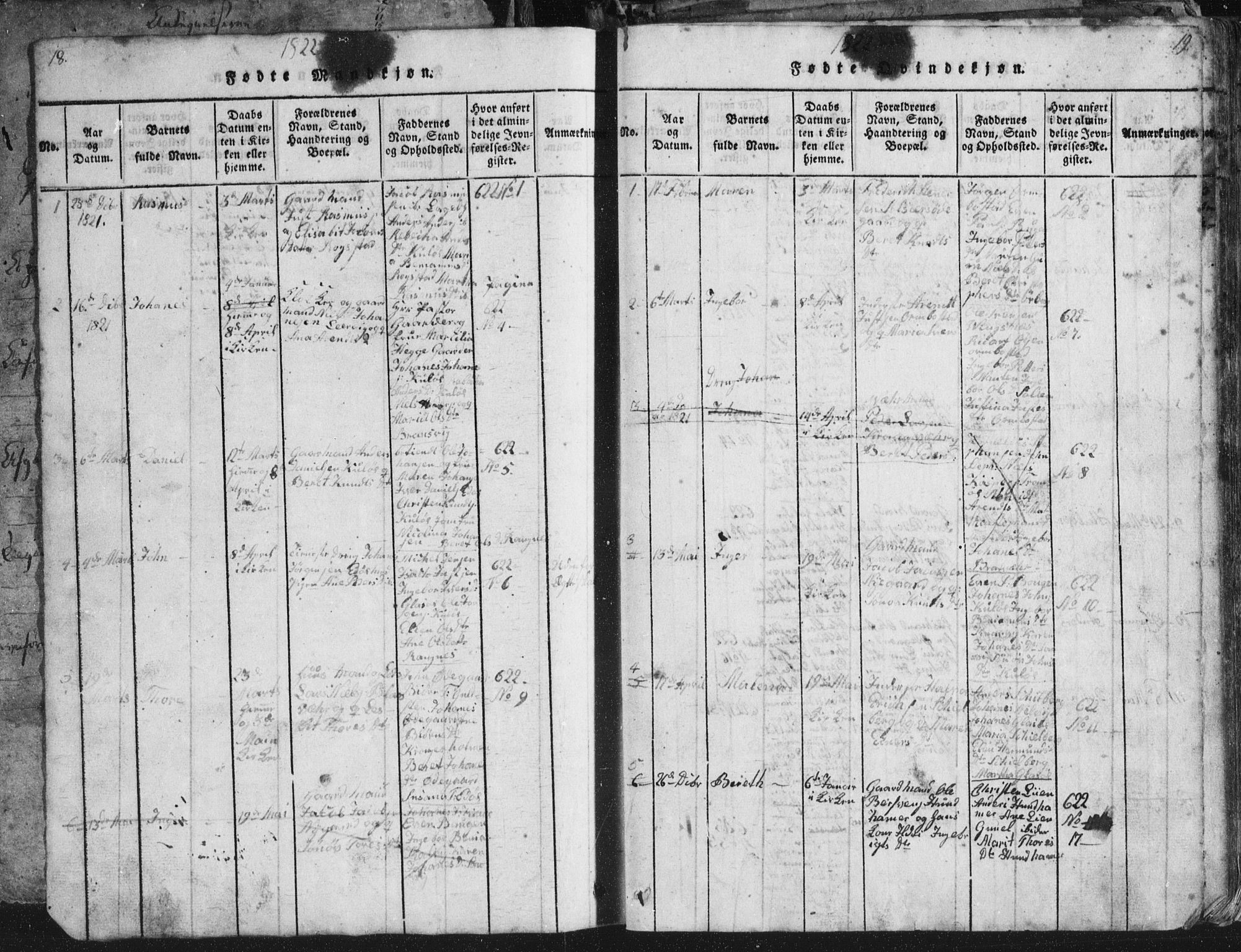 Ministerialprotokoller, klokkerbøker og fødselsregistre - Møre og Romsdal, SAT/A-1454/581/L0942: Parish register (copy) no. 581C00, 1820-1836, p. 18-19