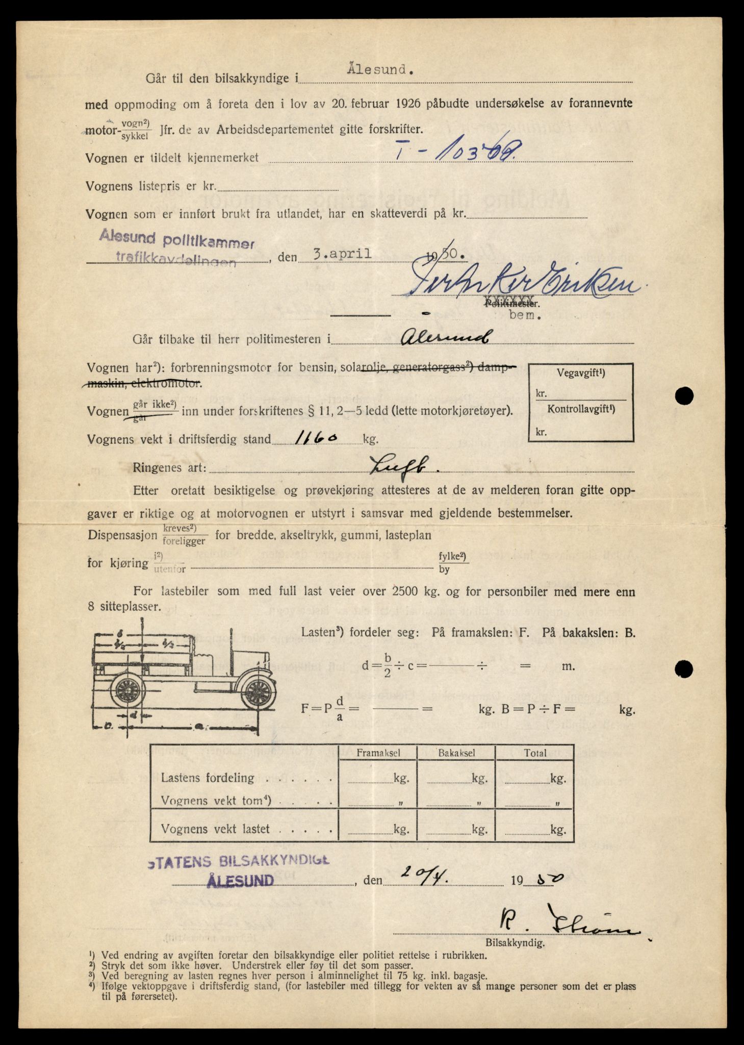 Møre og Romsdal vegkontor - Ålesund trafikkstasjon, AV/SAT-A-4099/F/Fe/L0020: Registreringskort for kjøretøy T 10351 - T 10470, 1927-1998, p. 640