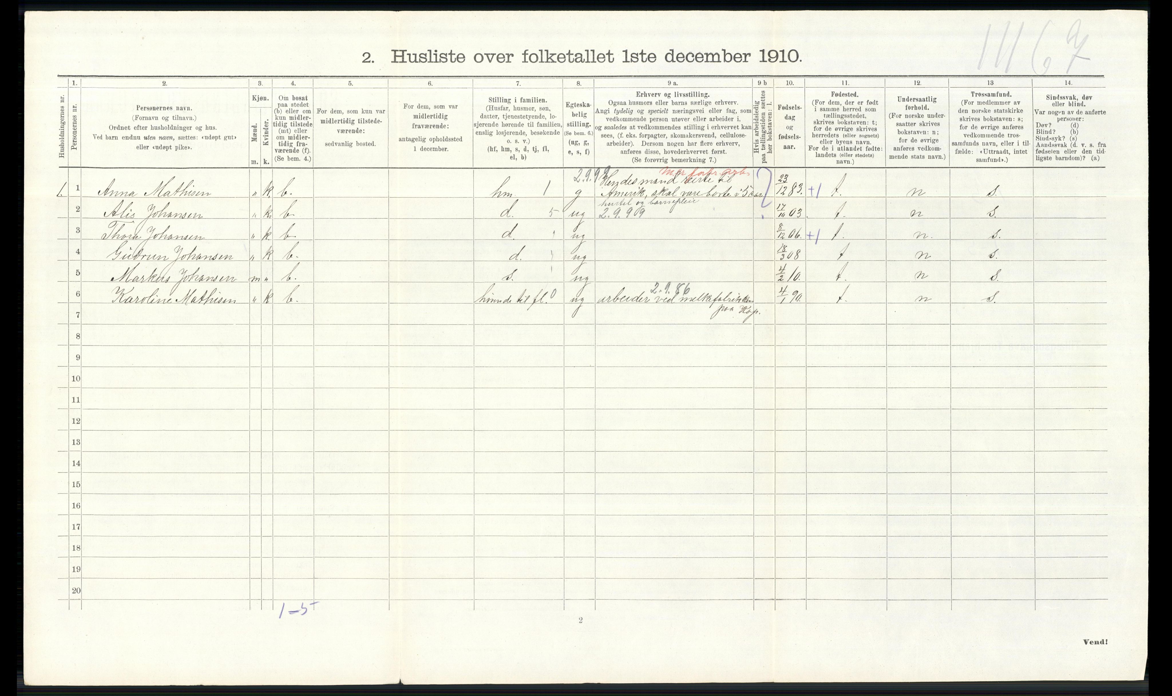 RA, 1910 census for Østre Toten, 1910, p. 2728