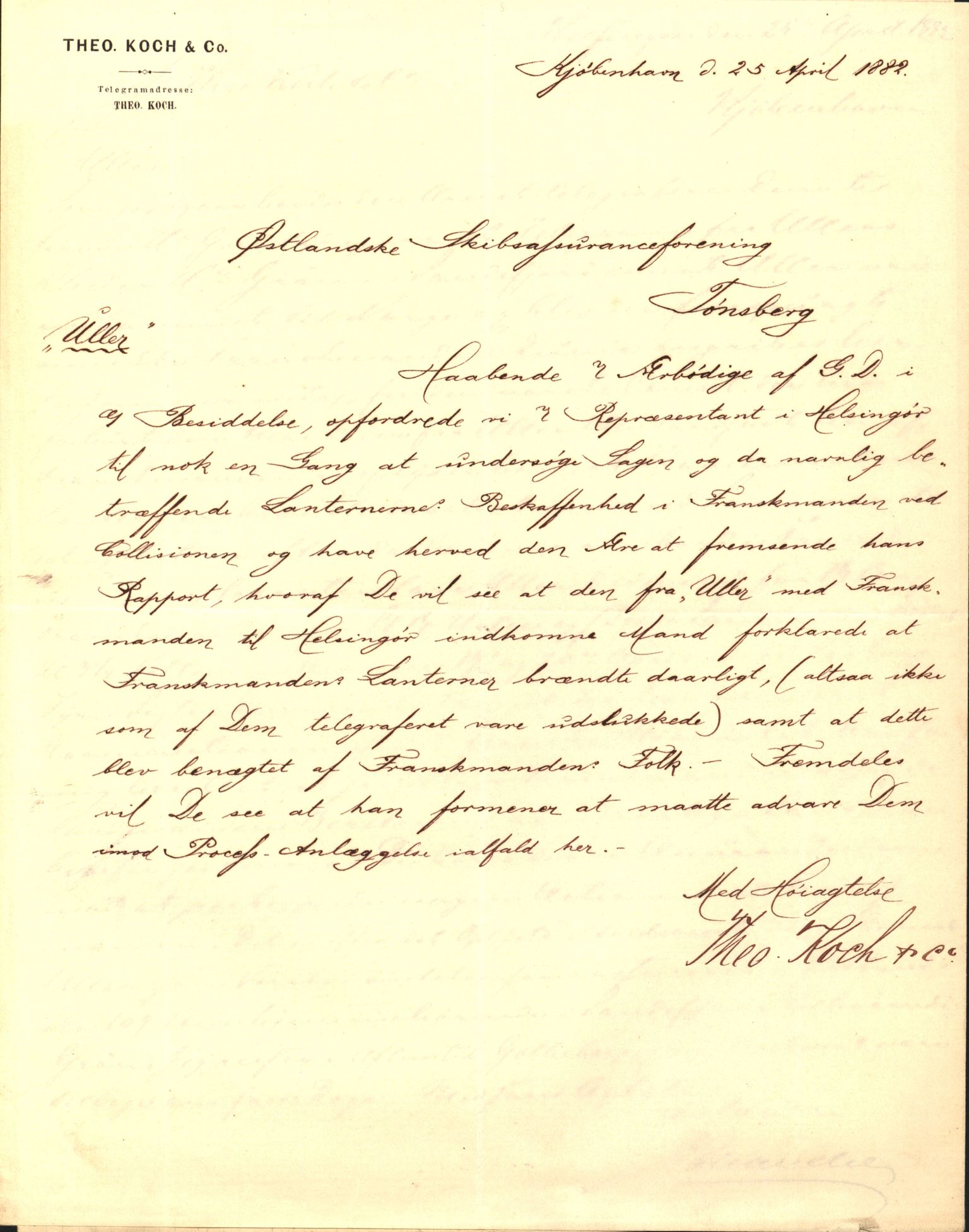 Pa 63 - Østlandske skibsassuranceforening, VEMU/A-1079/G/Ga/L0014/0011: Havaridokumenter / Agra, Anna, Jorsalfarer, Alfen, Uller, Solon, 1882, p. 94