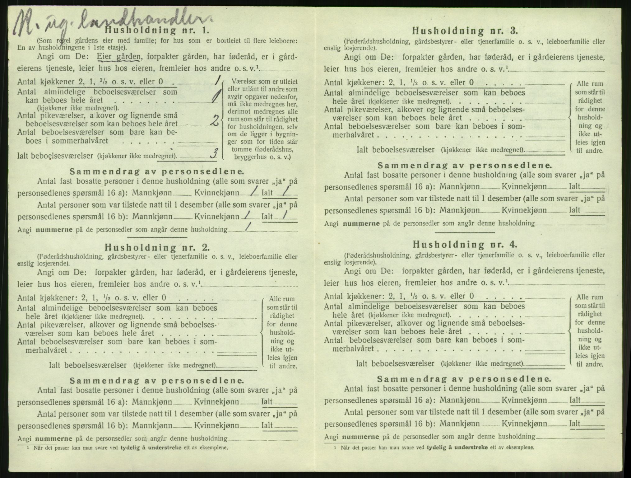 SAT, 1920 census for Vestnes, 1920, p. 640