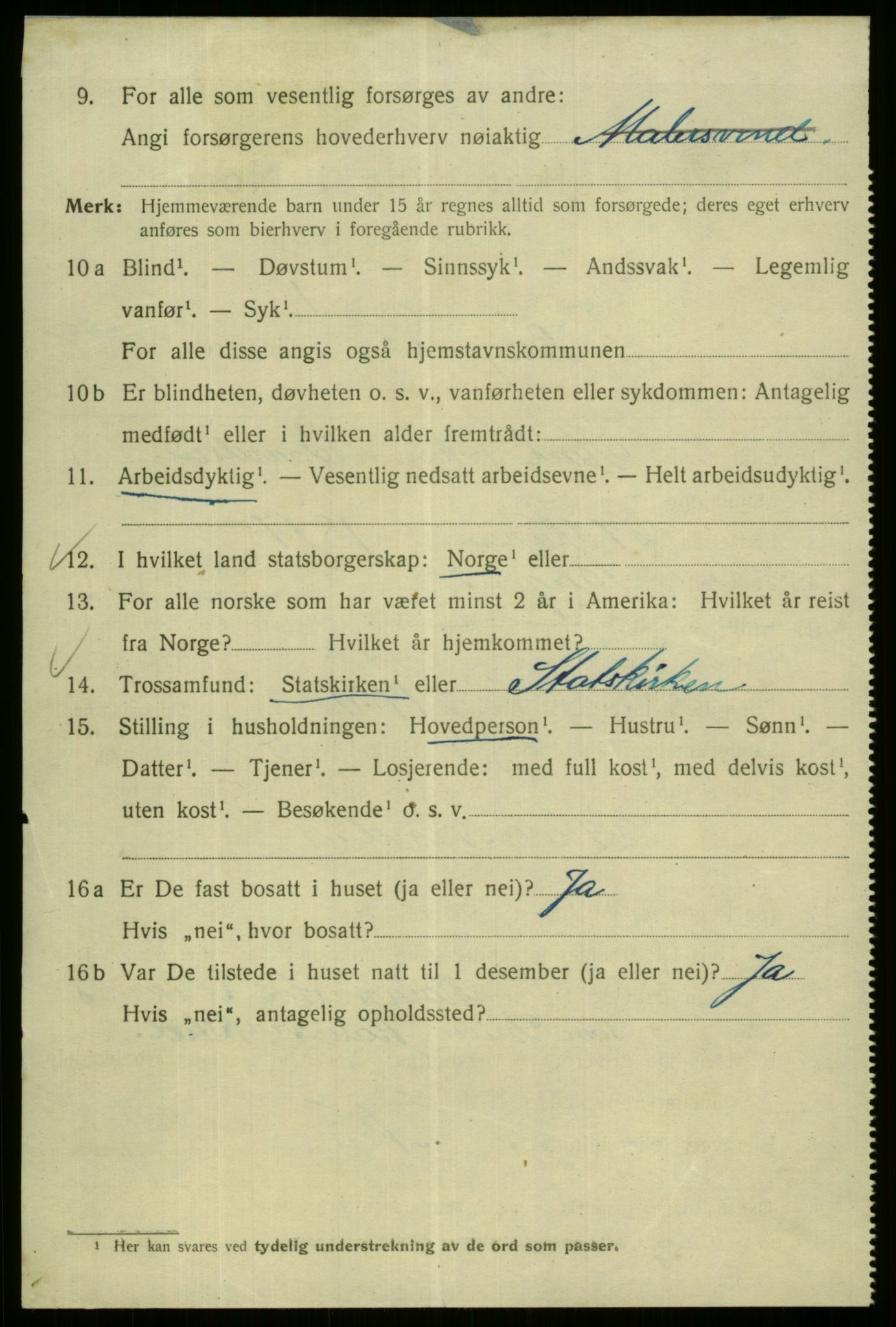 SAB, 1920 census for Bergen, 1920, p. 172079