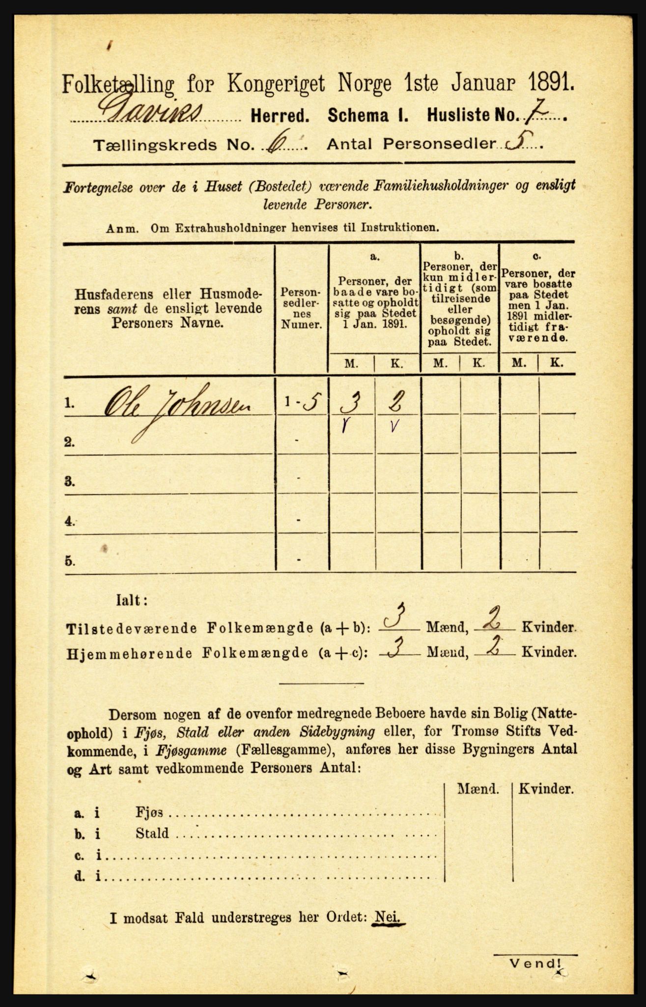 RA, 1891 census for 1442 Davik, 1891, p. 2241