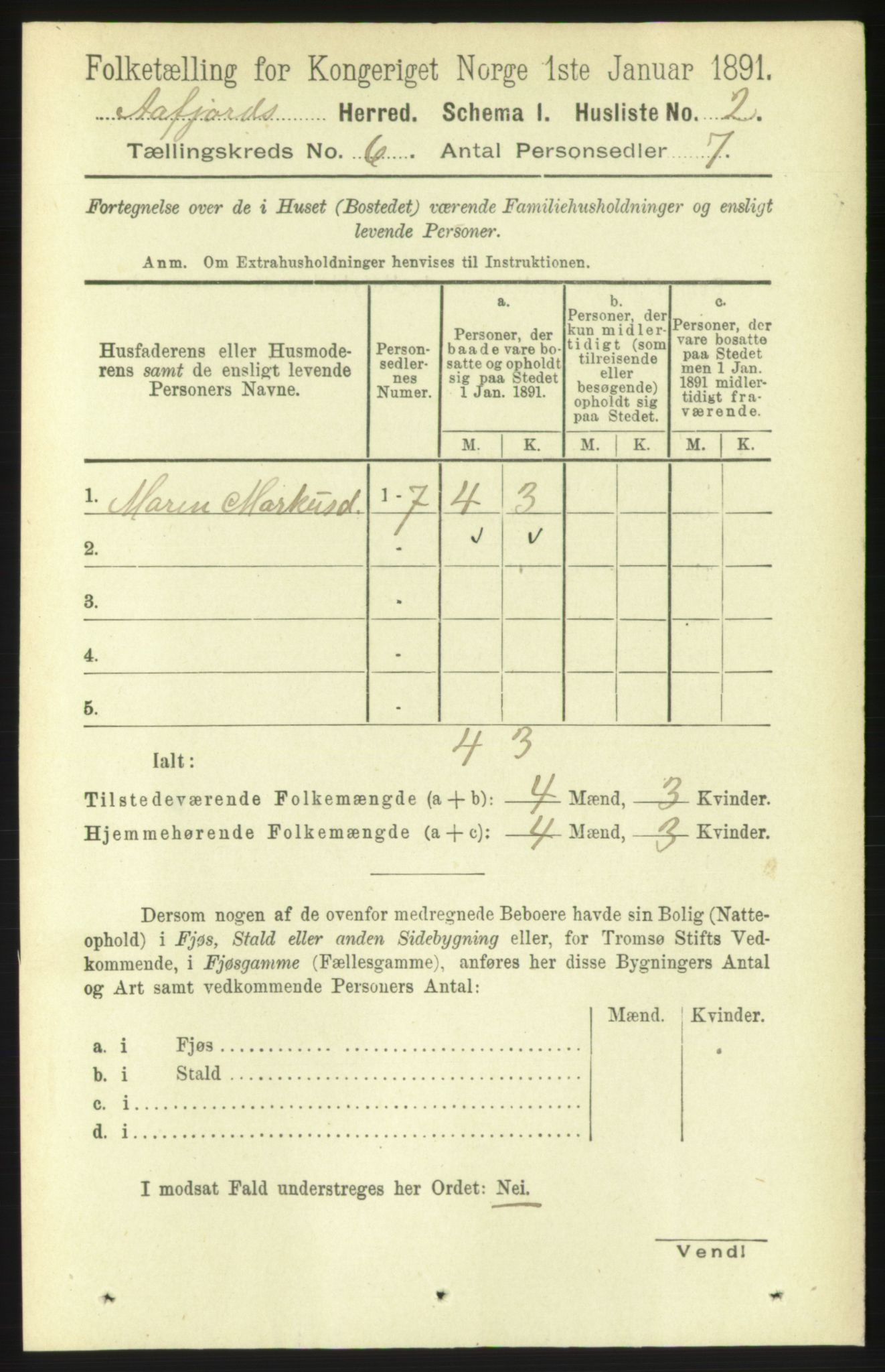 RA, 1891 census for 1630 Åfjord, 1891, p. 1440