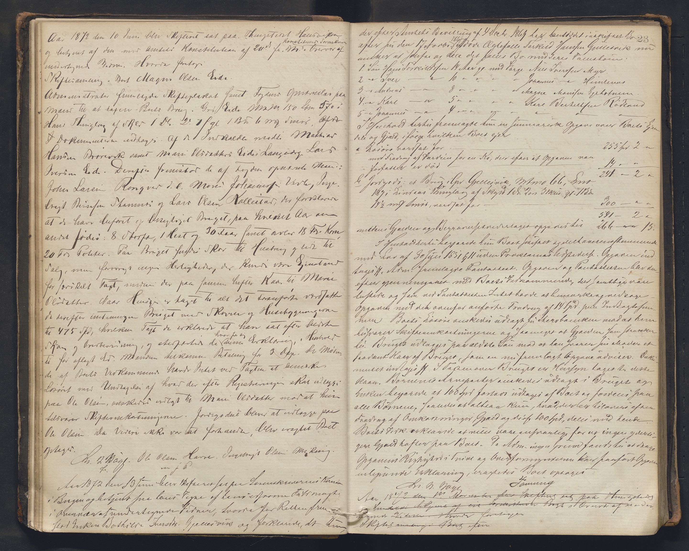 Nordhordland sorenskrivar, AV/SAB-A-2901/1/H/Hc/L0002: Skifteforhandlingsprotokollar, 1871-1878, p. 23