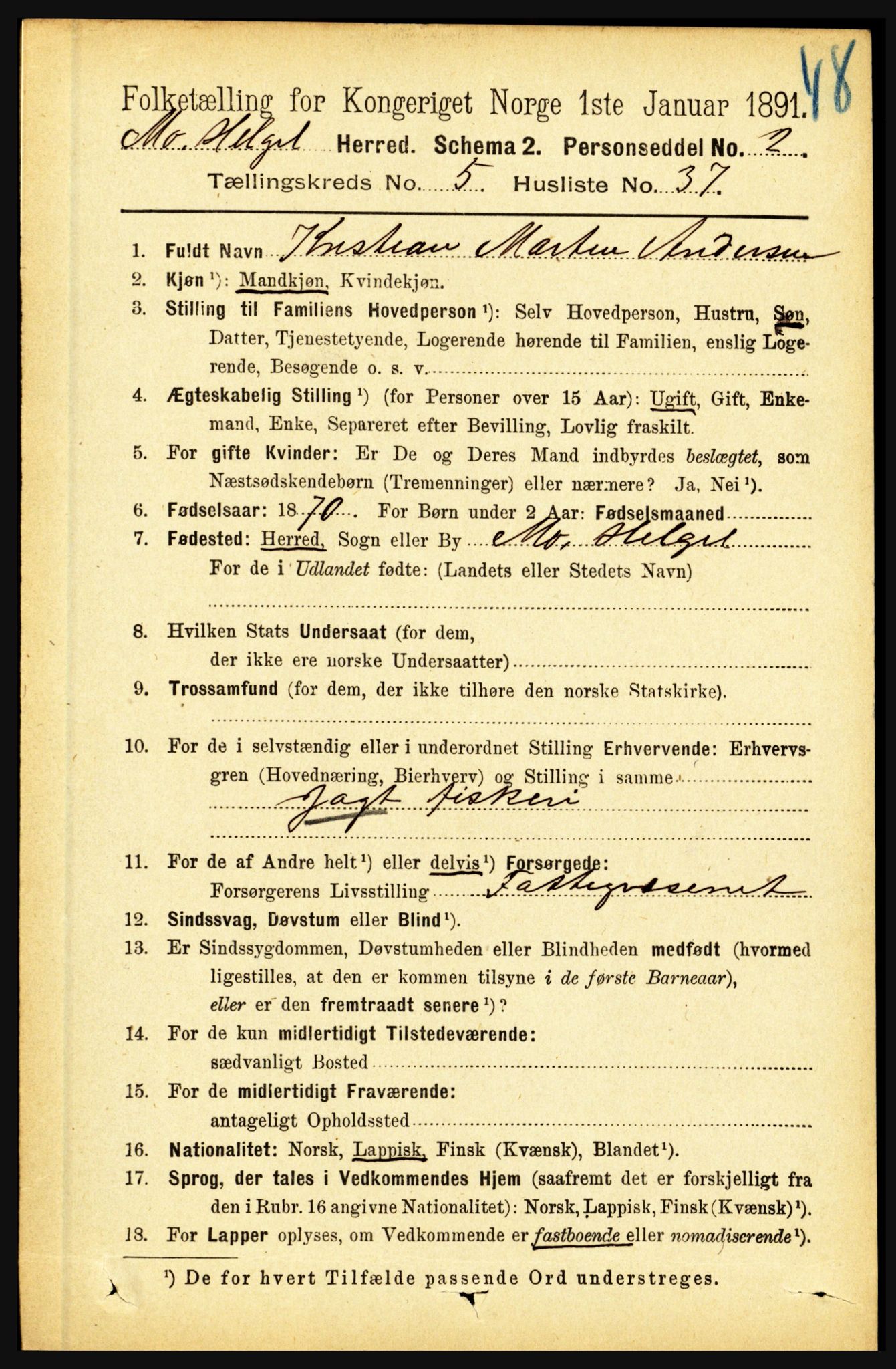 RA, 1891 census for 1833 Mo, 1891, p. 2160