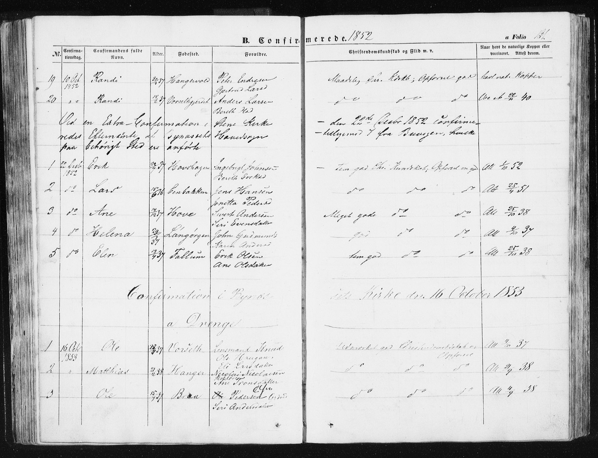 Ministerialprotokoller, klokkerbøker og fødselsregistre - Sør-Trøndelag, SAT/A-1456/612/L0376: Parish register (official) no. 612A08, 1846-1859, p. 131