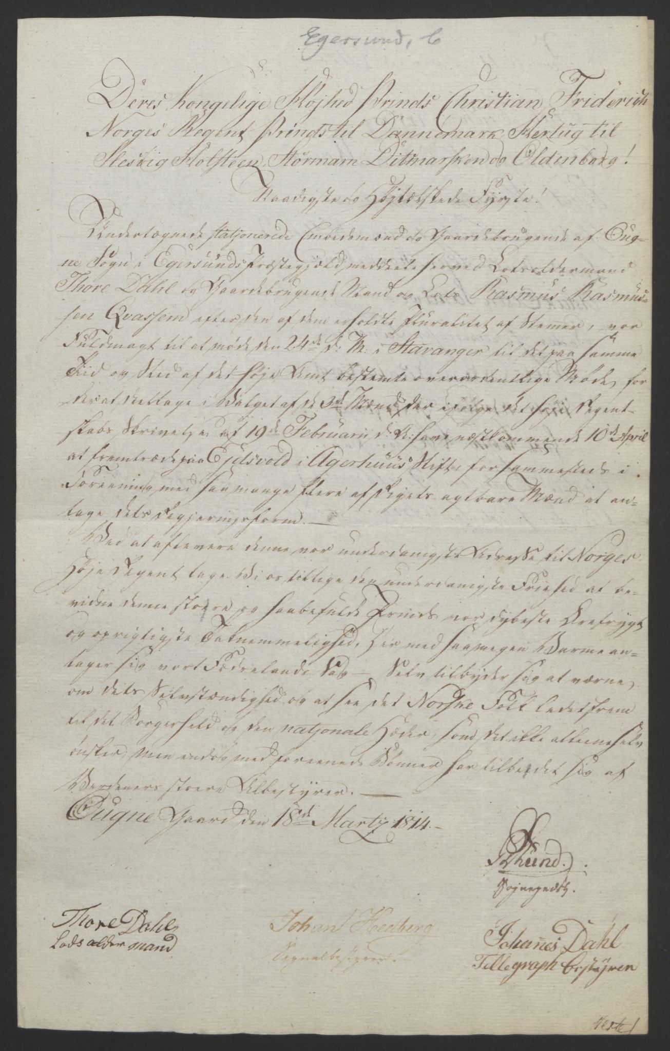 Statsrådssekretariatet, RA/S-1001/D/Db/L0008: Fullmakter for Eidsvollsrepresentantene i 1814. , 1814, p. 212