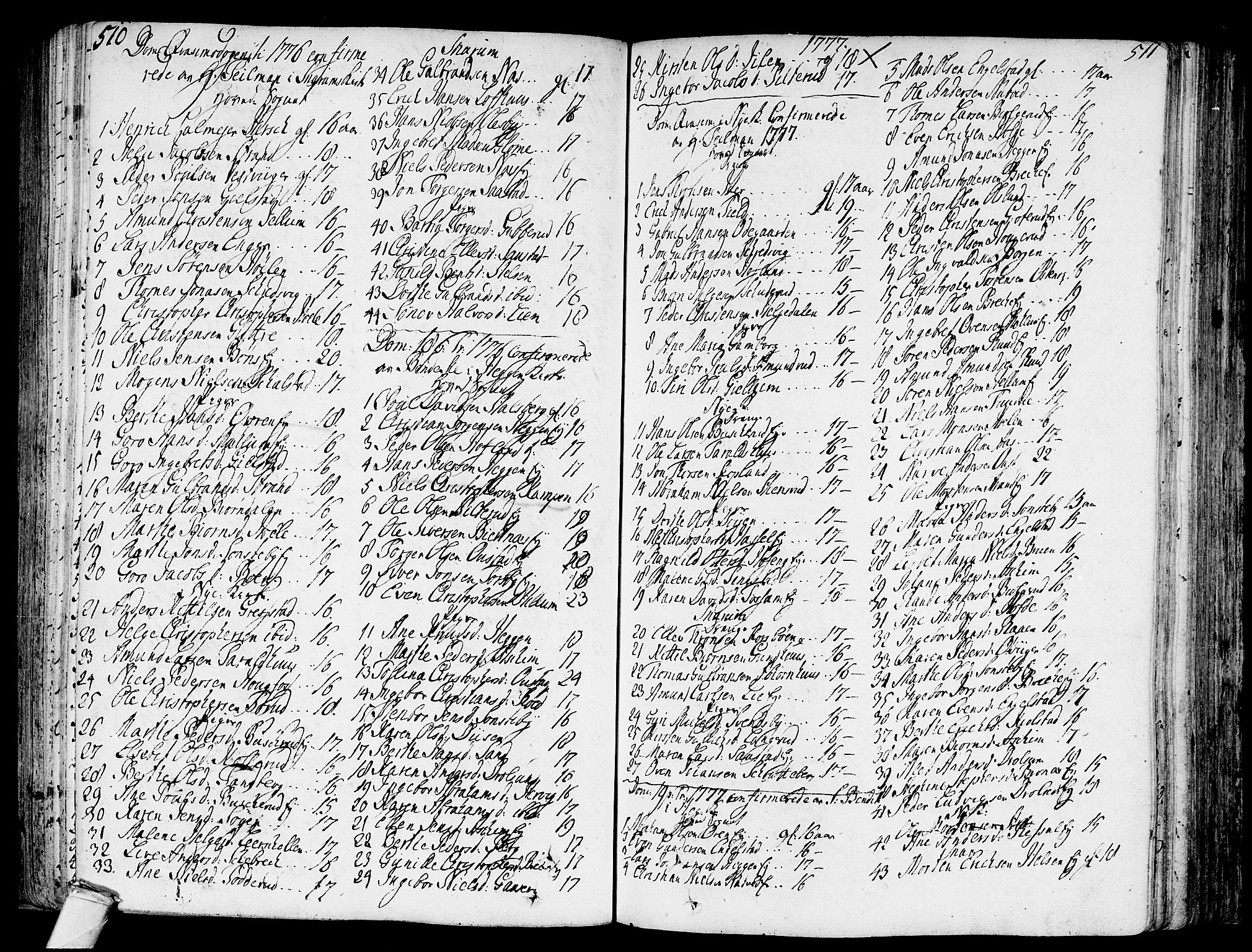 Modum kirkebøker, SAKO/A-234/F/Fa/L0002: Parish register (official) no. 2, 1741-1782, p. 510-511
