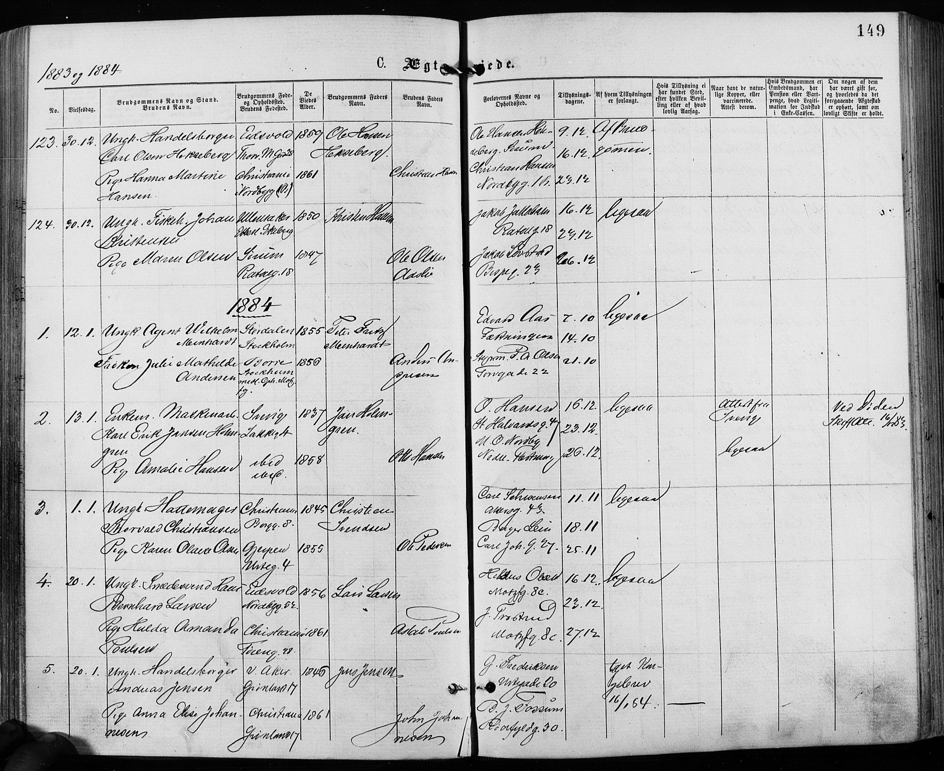 Grønland prestekontor Kirkebøker, AV/SAO-A-10848/F/Fa/L0006: Parish register (official) no. 6, 1877-1886, p. 149