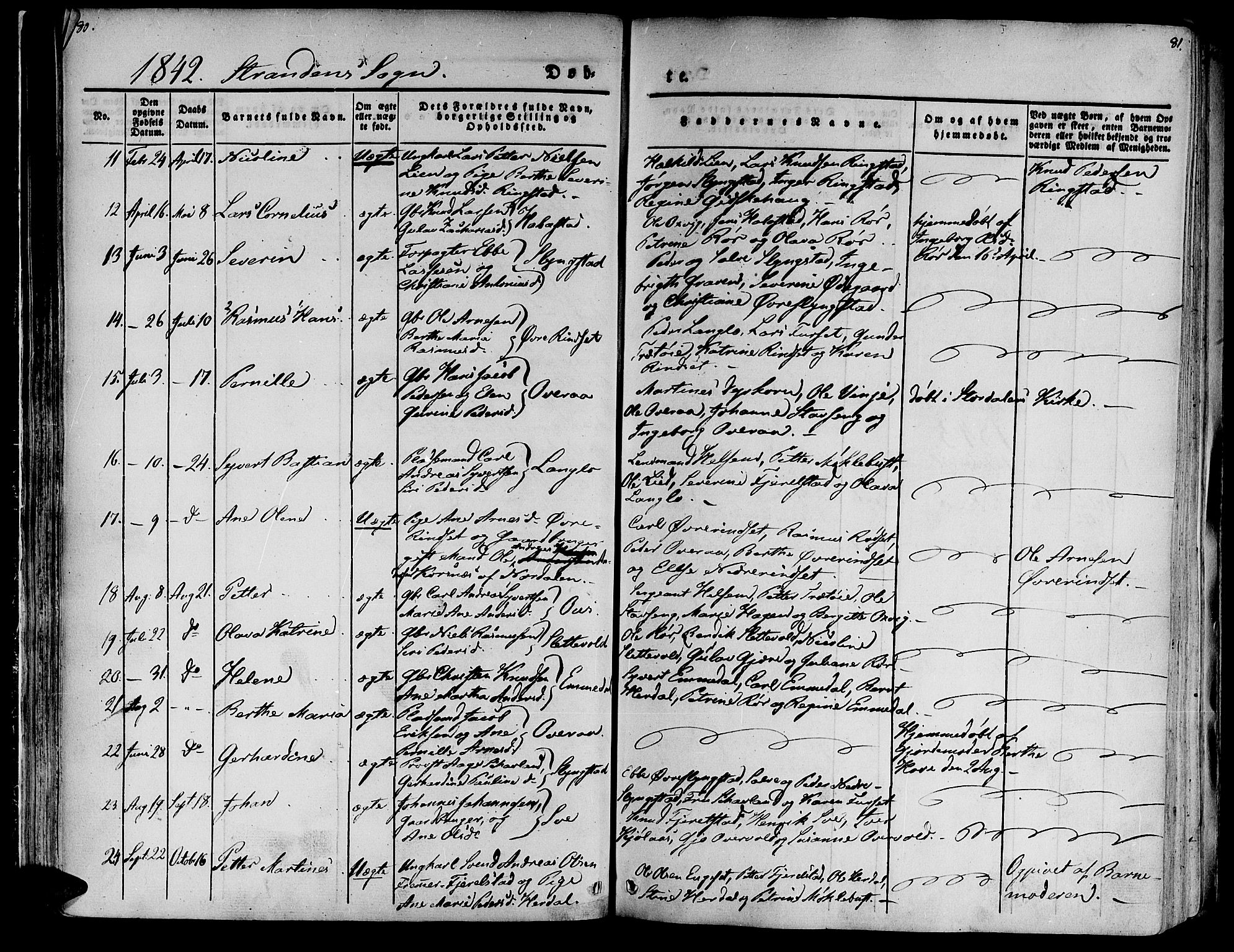 Ministerialprotokoller, klokkerbøker og fødselsregistre - Møre og Romsdal, AV/SAT-A-1454/520/L0274: Parish register (official) no. 520A04, 1827-1864, p. 80-81