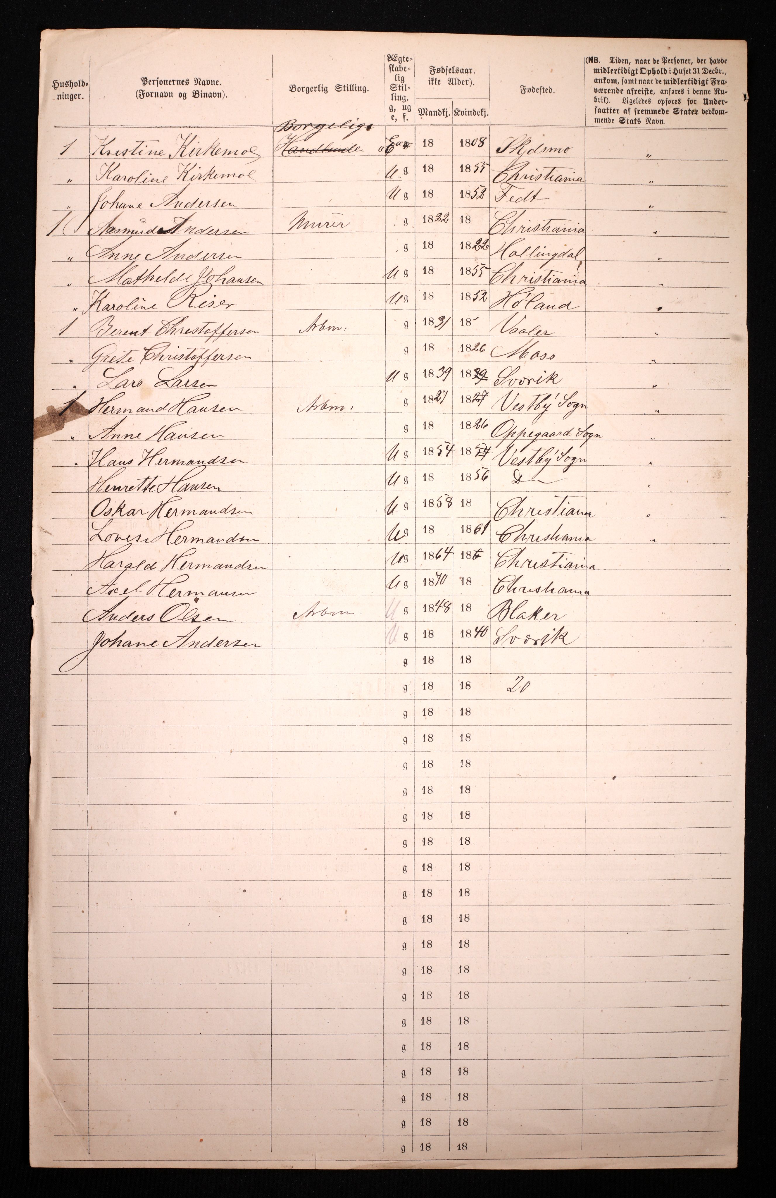 RA, 1870 census for 0301 Kristiania, 1870, p. 4679