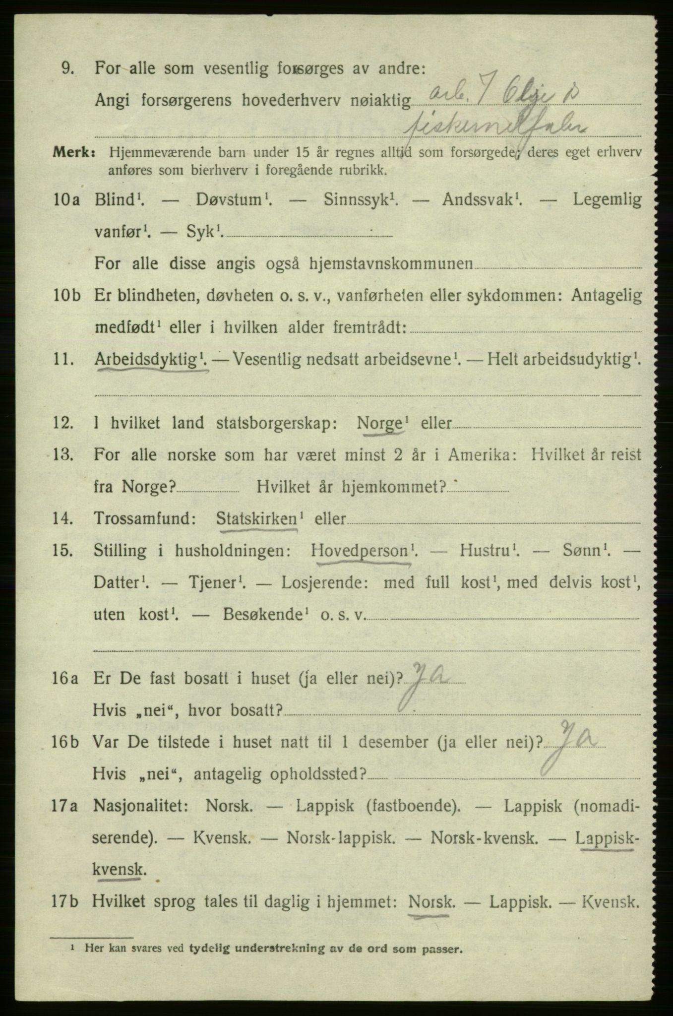 SATØ, 1920 census for Loppa, 1920, p. 1565