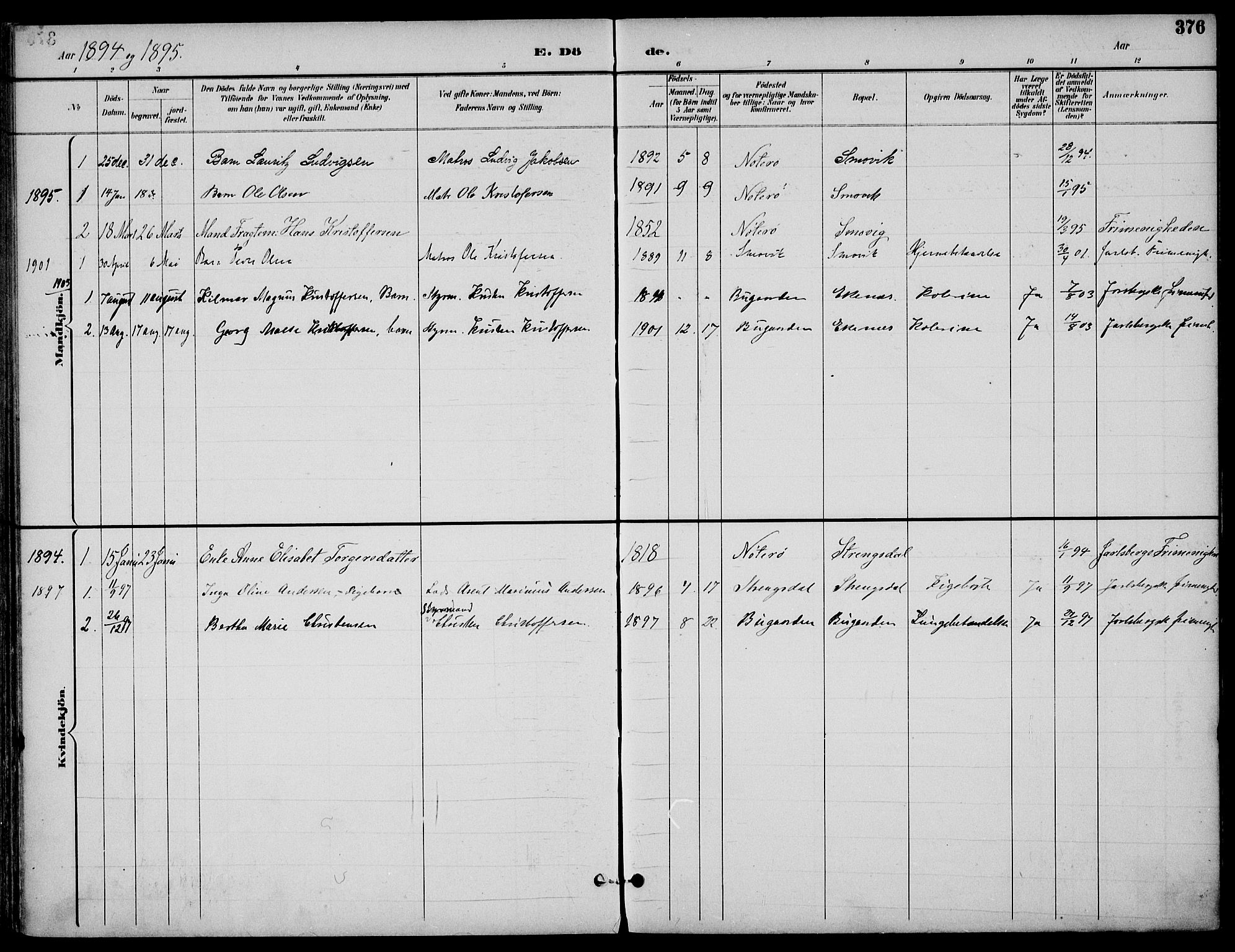 Nøtterøy kirkebøker, AV/SAKO-A-354/F/Fa/L0009: Parish register (official) no. I 9, 1894-1907, p. 376