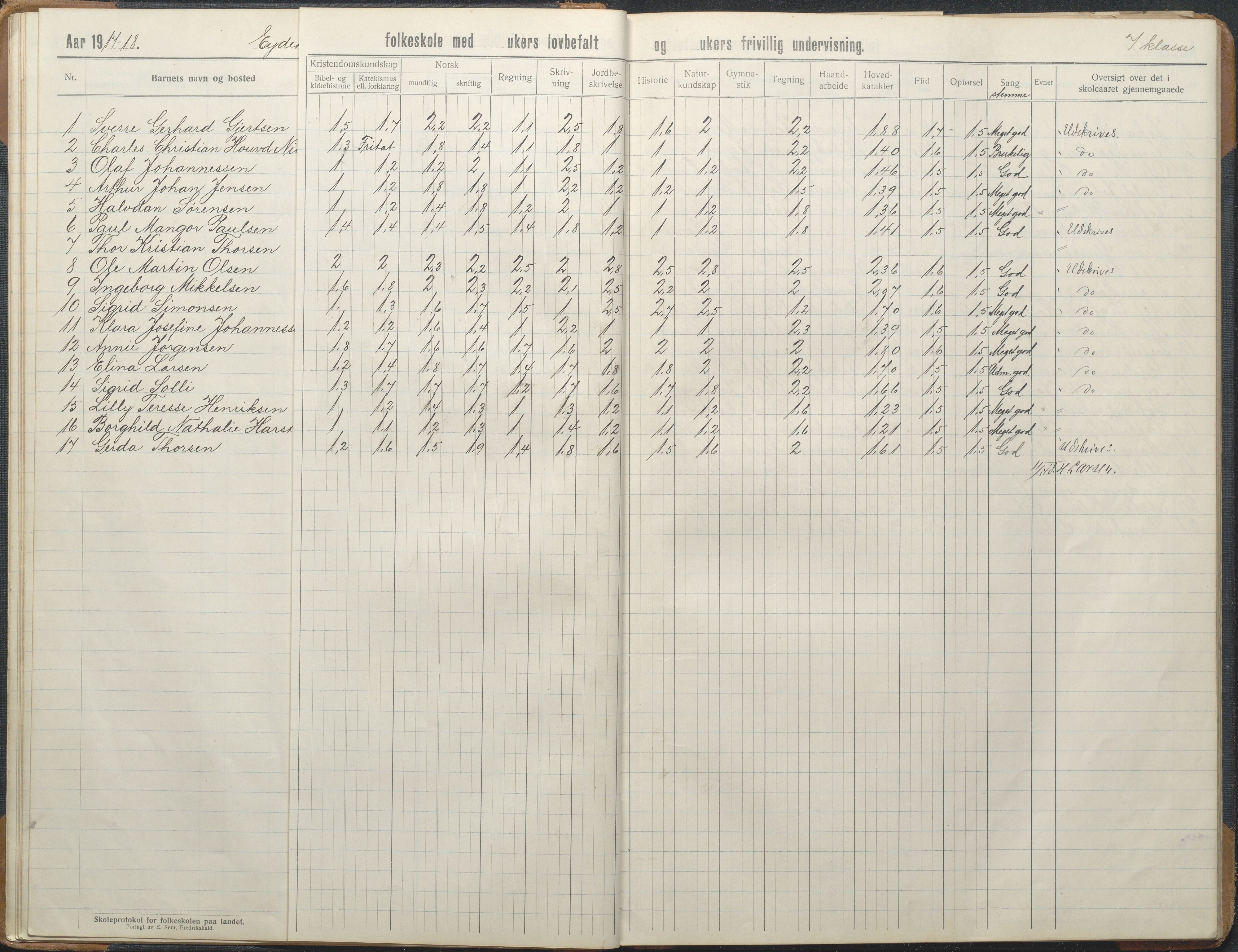 Stokken kommune, AAKS/KA0917-PK/04/04d/L0012: Skoleprotokoll, 1913-1938