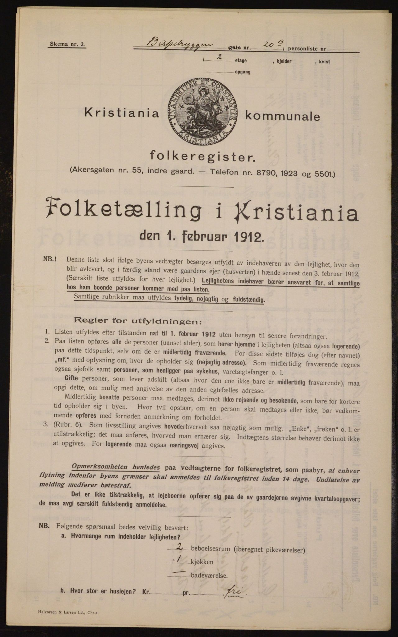 OBA, Municipal Census 1912 for Kristiania, 1912, p. 5199