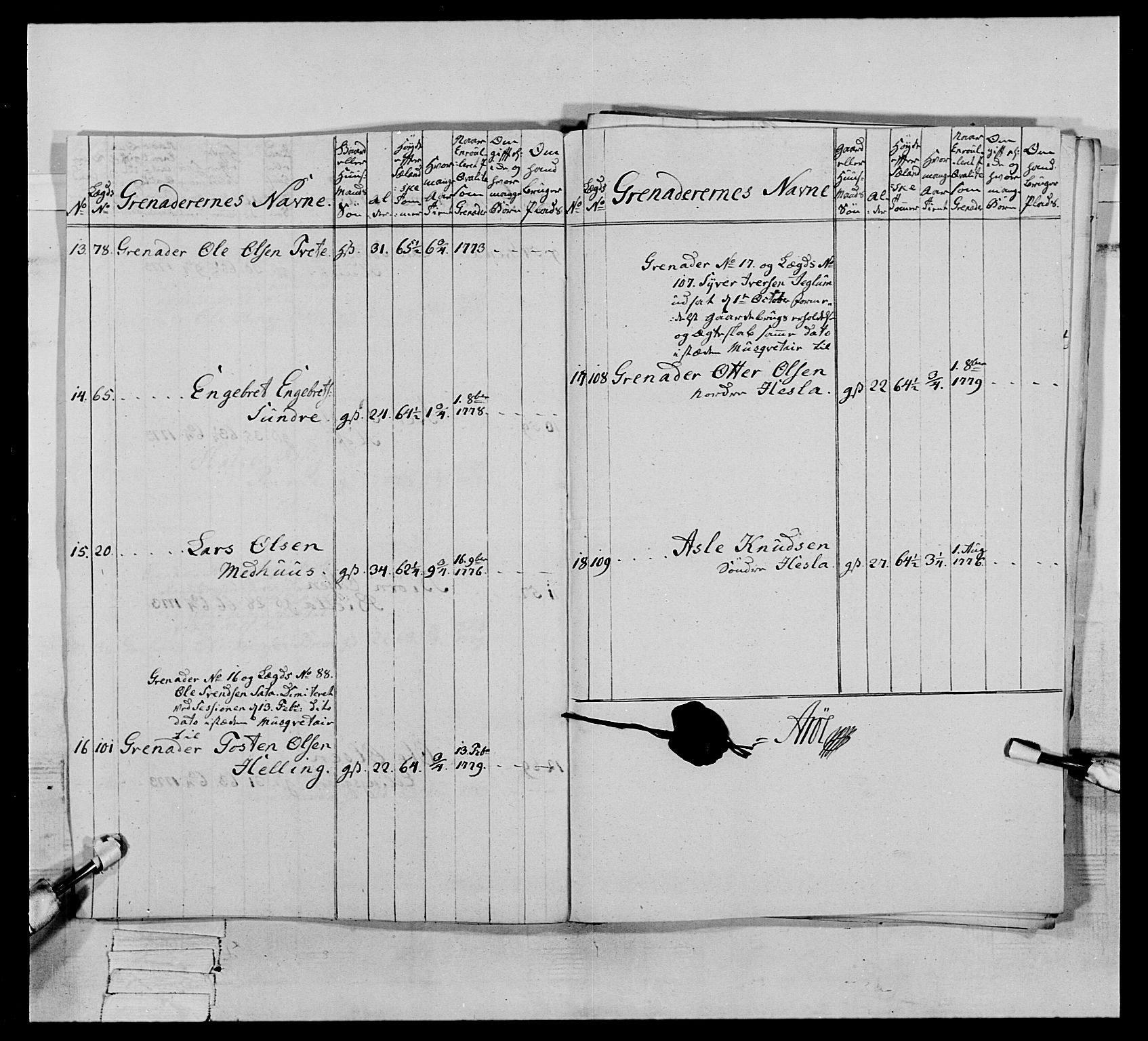 Generalitets- og kommissariatskollegiet, Det kongelige norske kommissariatskollegium, AV/RA-EA-5420/E/Eh/L0064: 2. Opplandske nasjonale infanteriregiment, 1774-1784, p. 477