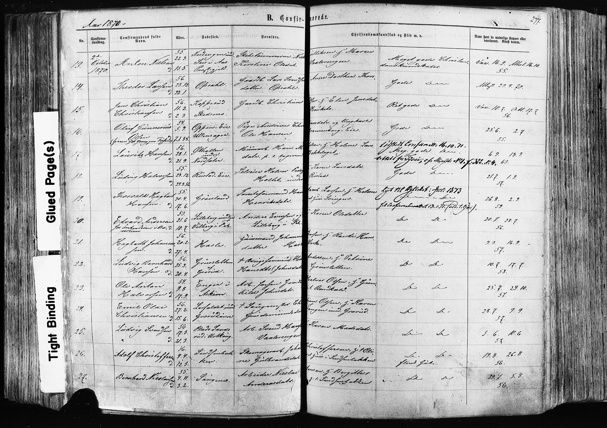 Østre Aker prestekontor Kirkebøker, AV/SAO-A-10840/F/Fa/L0003: Parish register (official) no. I 3, 1869-1875, p. 277