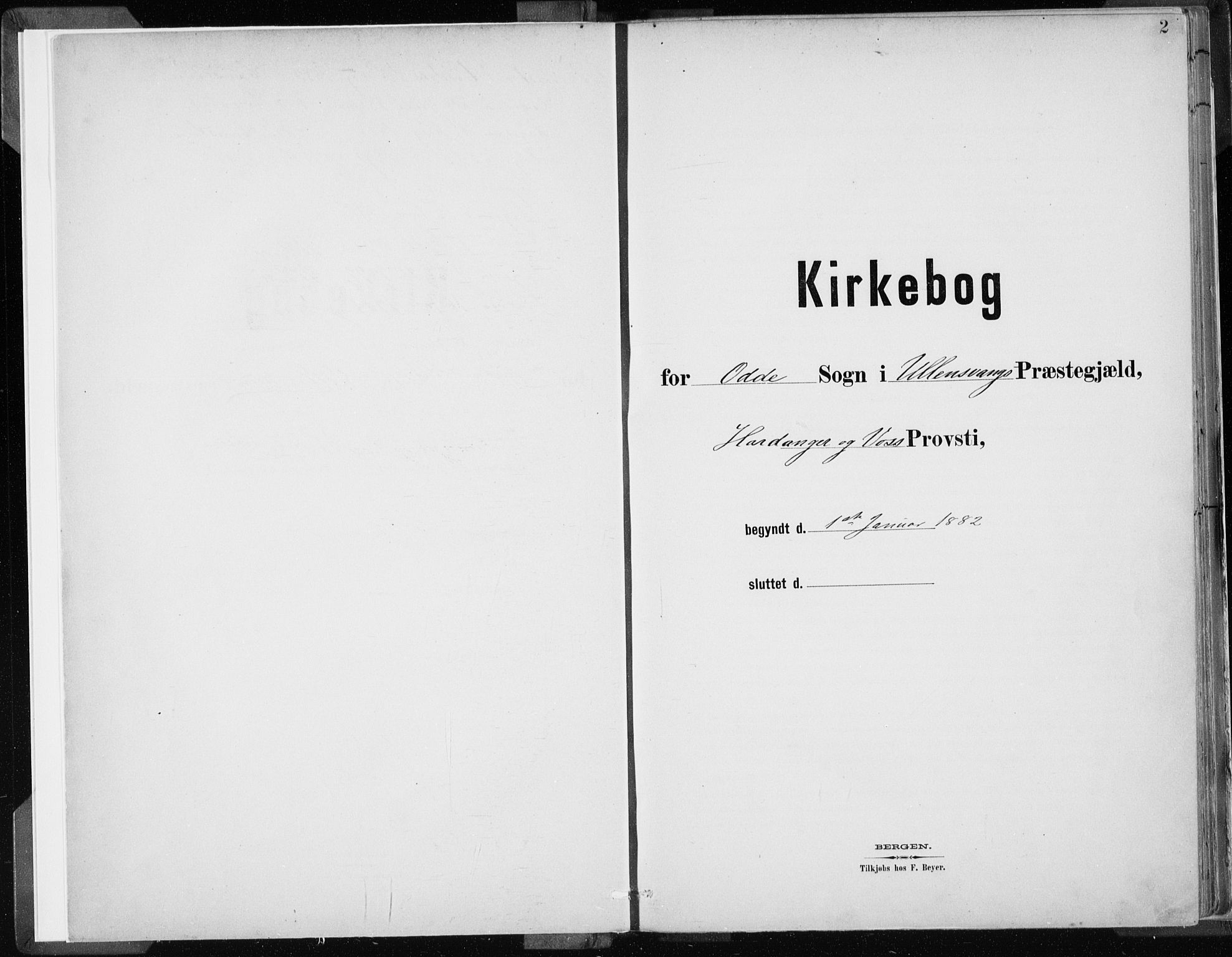 Odda Sokneprestembete, AV/SAB-A-77201/H/Haa: Parish register (official) no. A  3, 1882-1913, p. 2