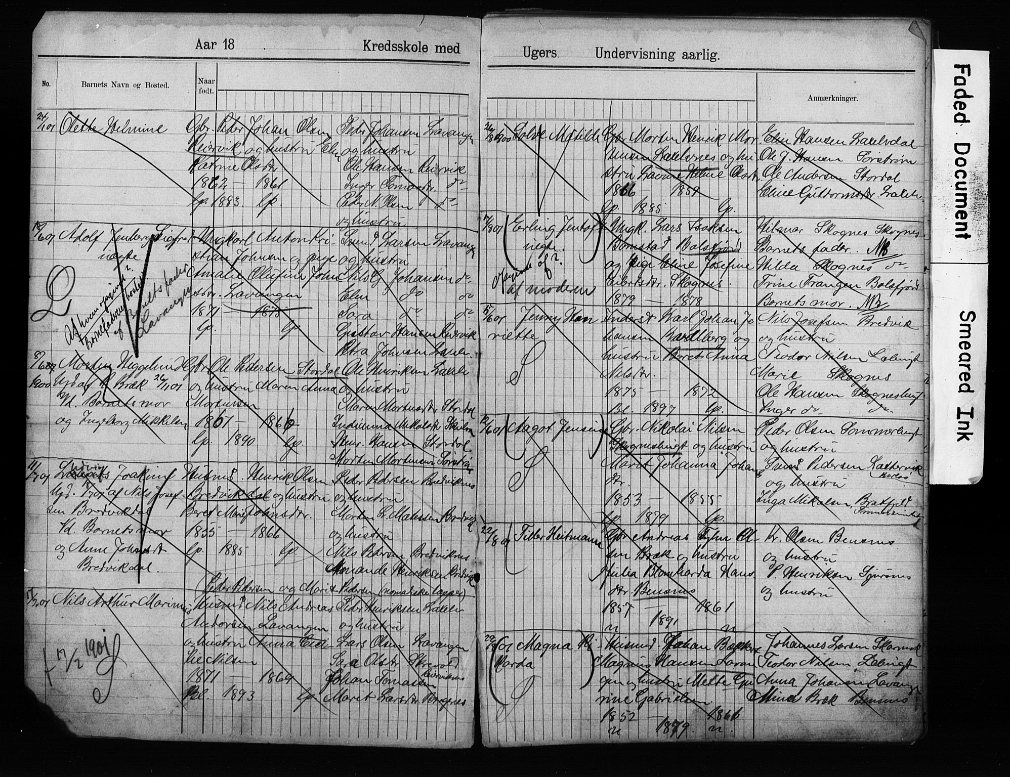 Lyngen sokneprestembete, AV/SATØ-S-1289/H/Ha/L0052/0001: Baptism register no. 52.1, 1895-1914