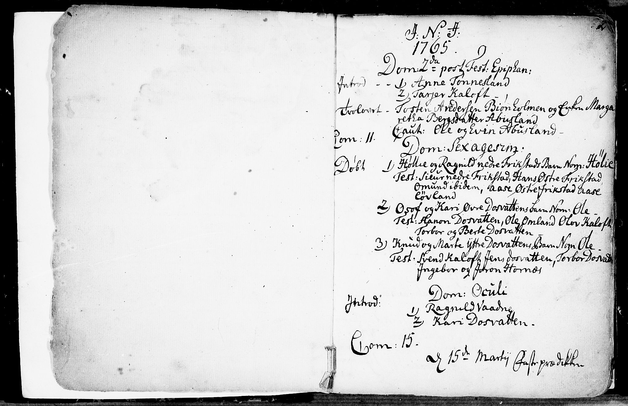 Evje sokneprestkontor, SAK/1111-0008/F/Fa/Fab/L0002: Parish register (official) no. A 2, 1765-1816, p. 2