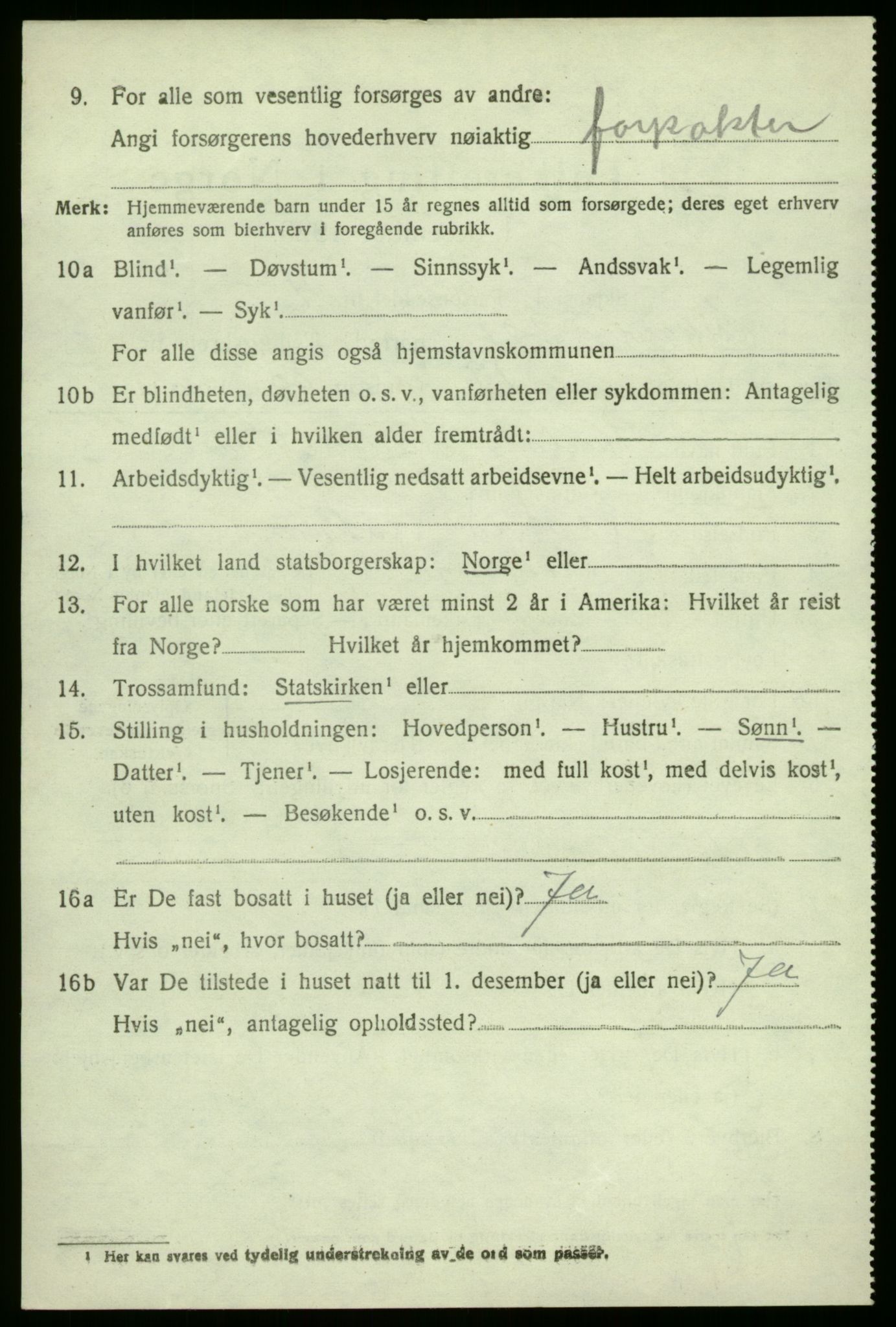 SAB, 1920 census for Leikanger, 1920, p. 3801