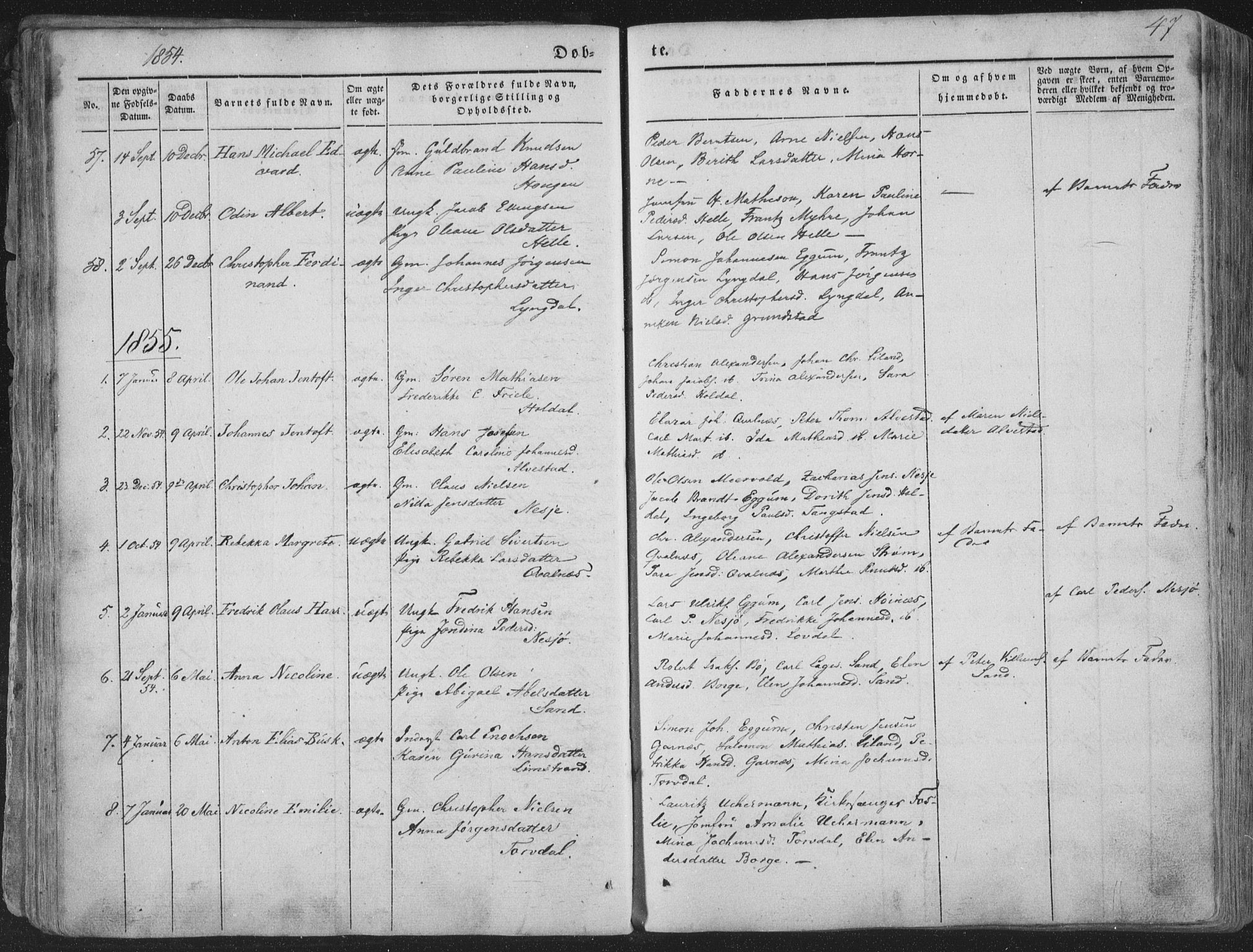 Ministerialprotokoller, klokkerbøker og fødselsregistre - Nordland, AV/SAT-A-1459/880/L1131: Parish register (official) no. 880A05, 1844-1868, p. 47