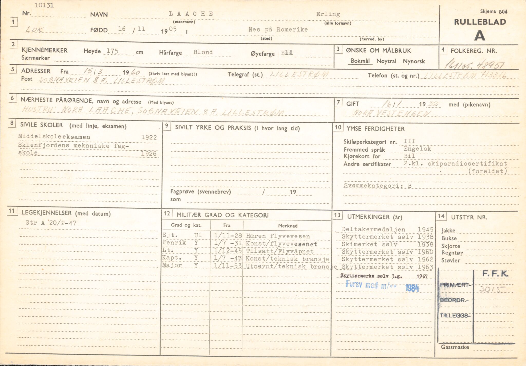 Forsvaret, Forsvarets overkommando/Luftforsvarsstaben, AV/RA-RAFA-4079/P/Pa/L0013: Personellmapper, 1905, p. 371