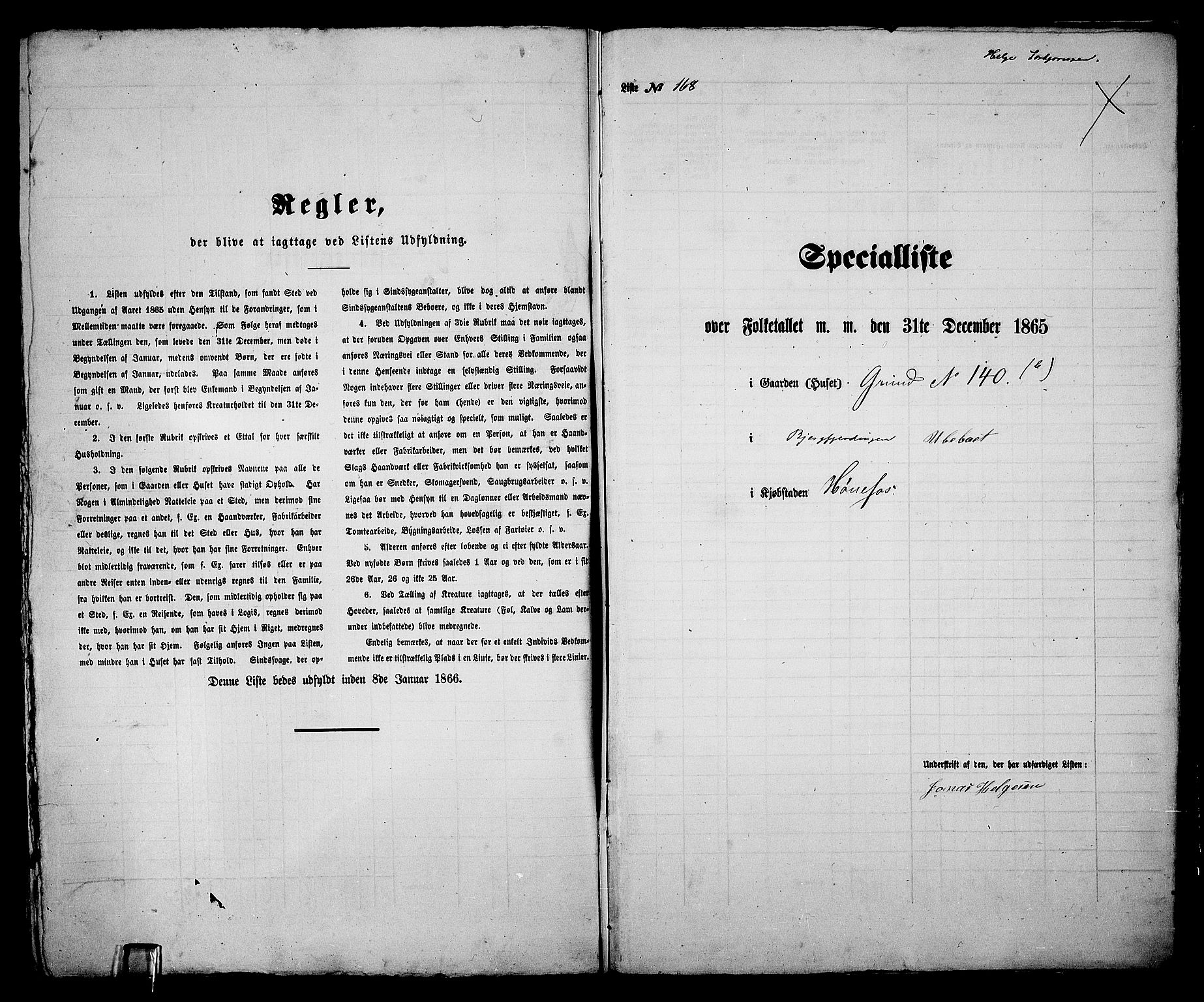 RA, 1865 census for Norderhov/Hønefoss, 1865, p. 319