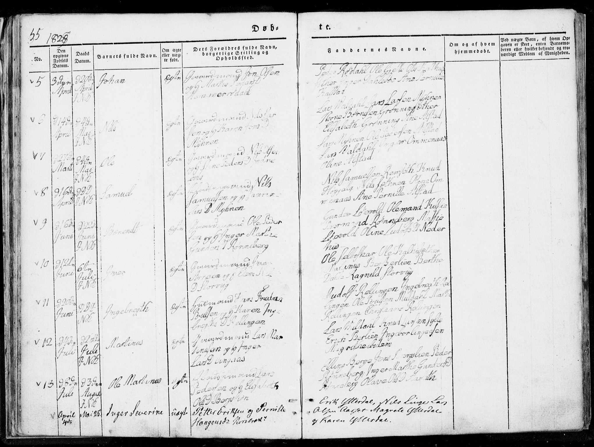 Ministerialprotokoller, klokkerbøker og fødselsregistre - Møre og Romsdal, AV/SAT-A-1454/519/L0247: Parish register (official) no. 519A06, 1827-1846, p. 55