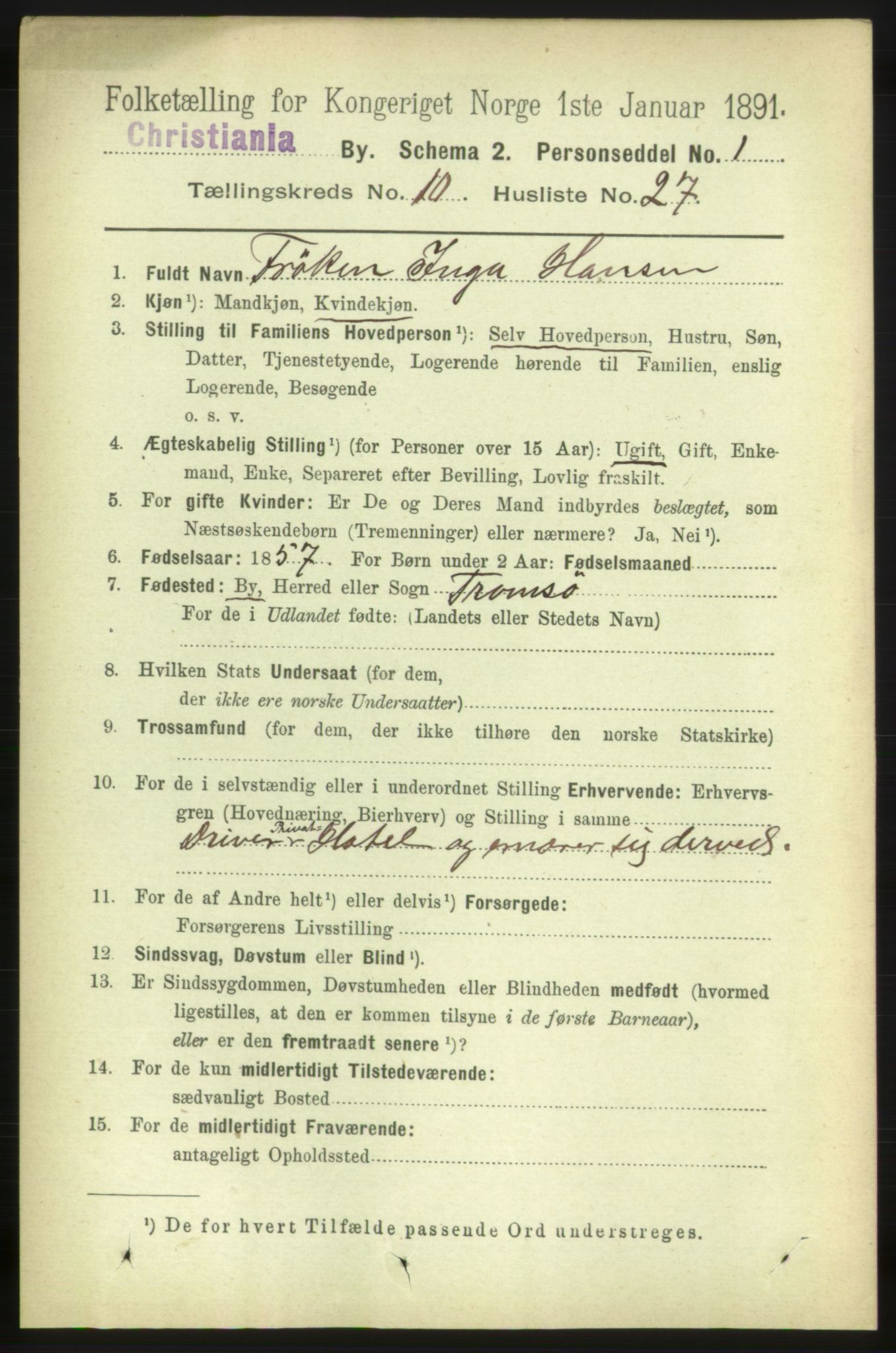 RA, 1891 census for 0301 Kristiania, 1891, p. 4683