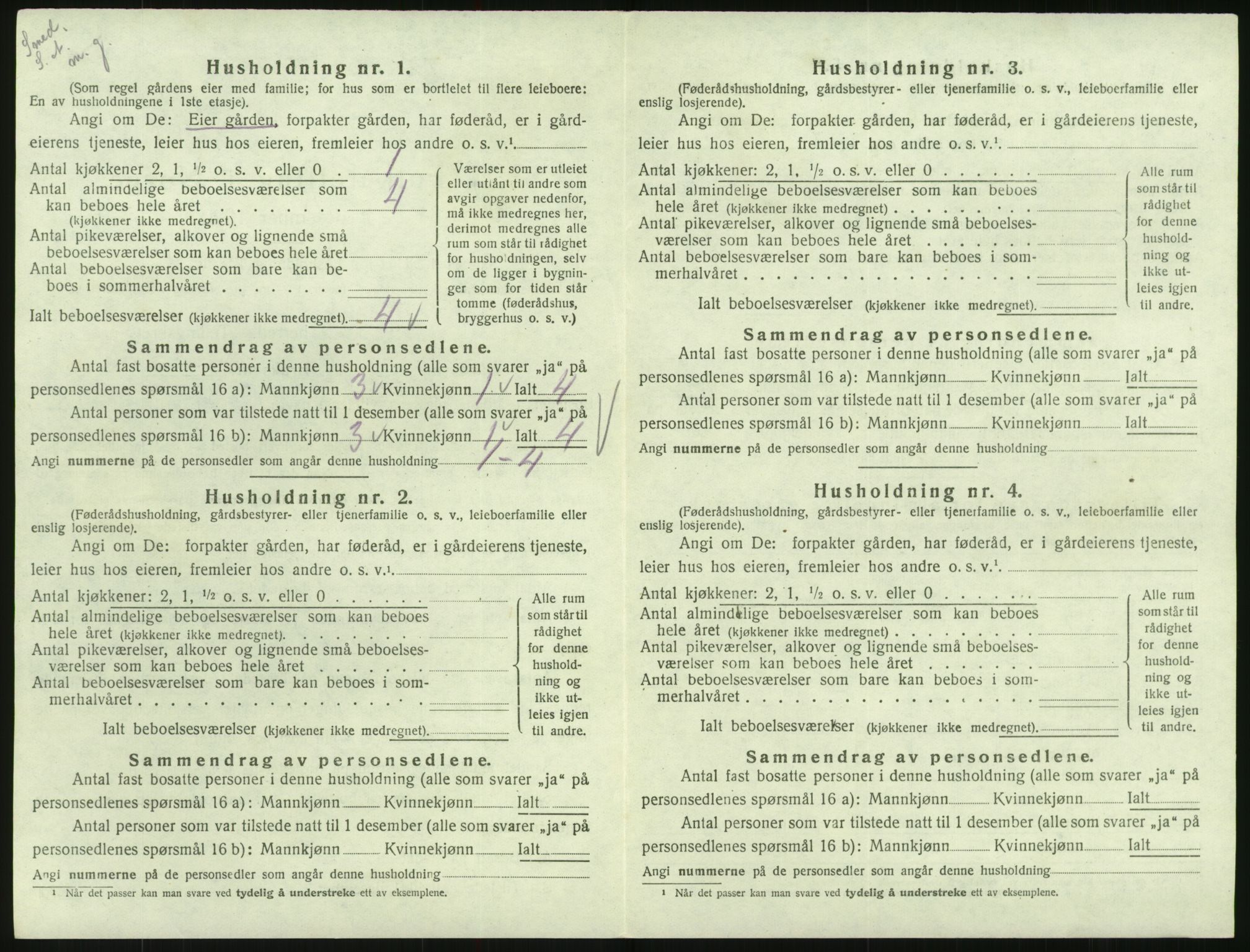 SAK, 1920 census for Hornnes, 1920, p. 152