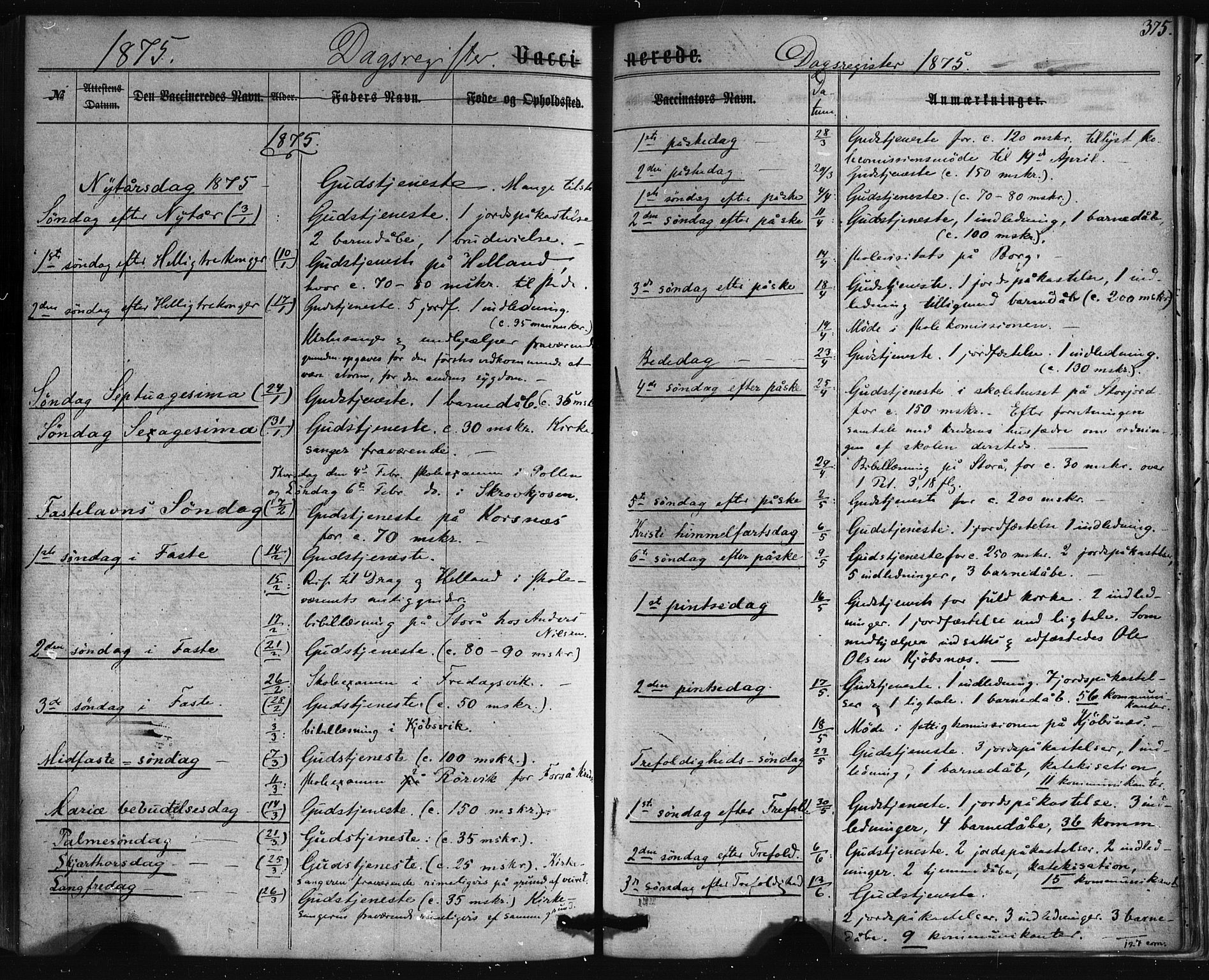 Ministerialprotokoller, klokkerbøker og fødselsregistre - Nordland, SAT/A-1459/861/L0867: Parish register (official) no. 861A02, 1864-1878, p. 375