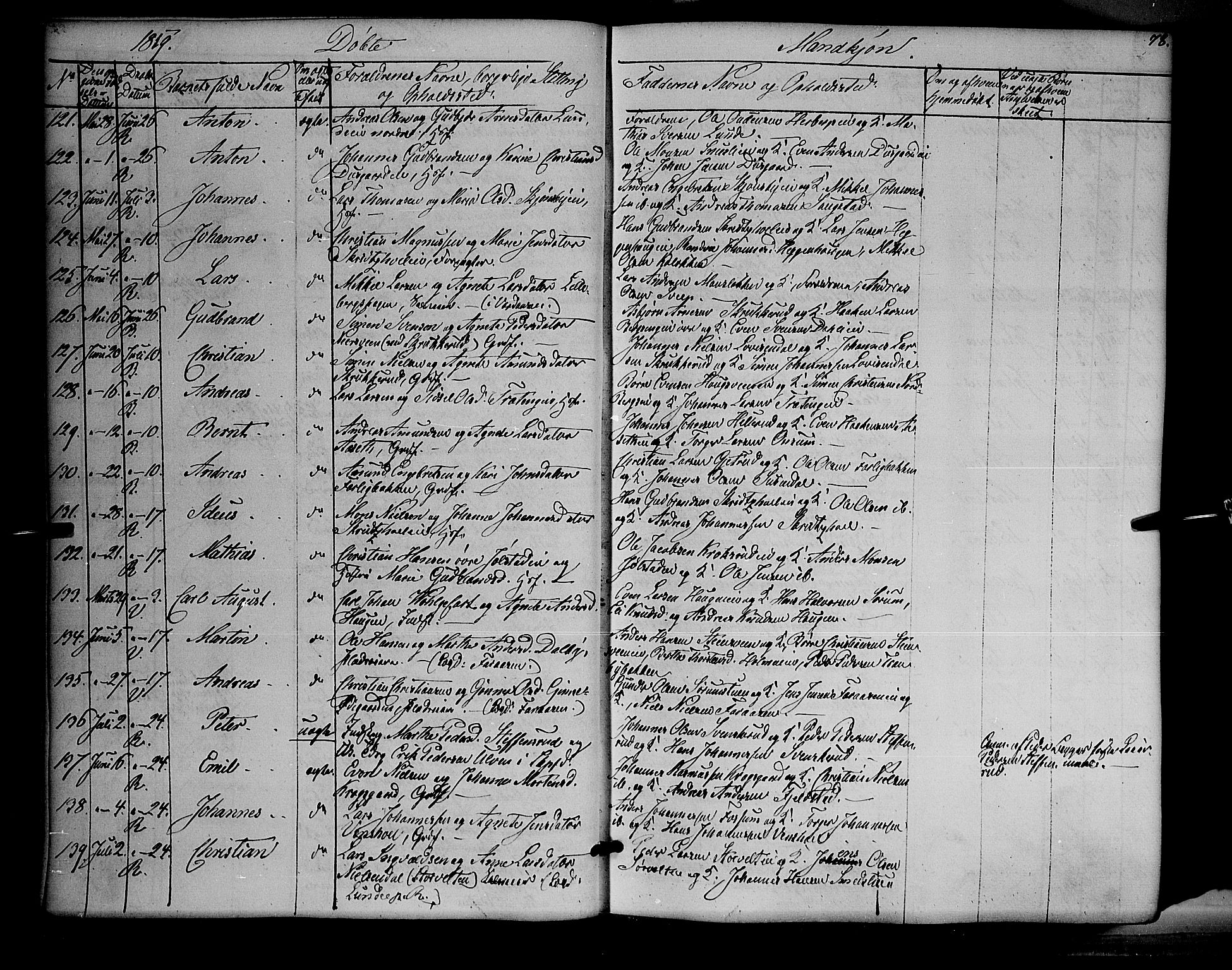 Ringsaker prestekontor, AV/SAH-PREST-014/K/Ka/L0009: Parish register (official) no. 9, 1850-1860, p. 78