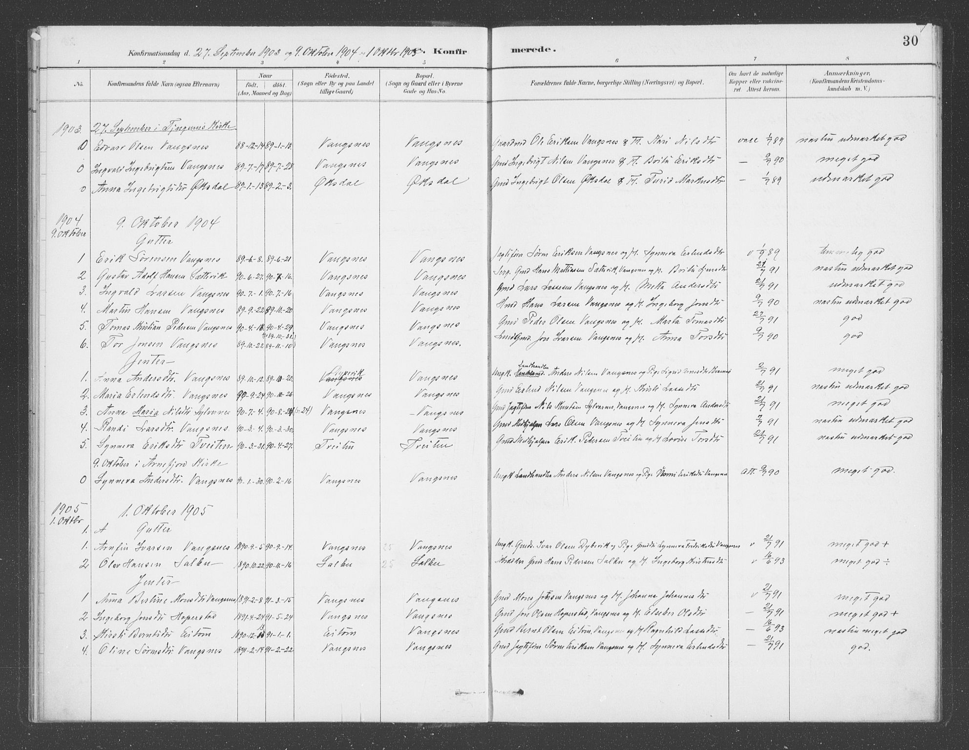 Balestrand sokneprestembete, SAB/A-79601/H/Haa/Haae/L0001: Parish register (official) no. E  1, 1889-1909, p. 30