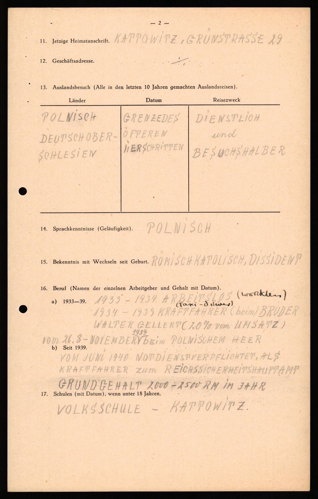 Forsvaret, Forsvarets overkommando II, AV/RA-RAFA-3915/D/Db/L0041: CI Questionaires.  Diverse nasjonaliteter., 1945-1946, p. 57