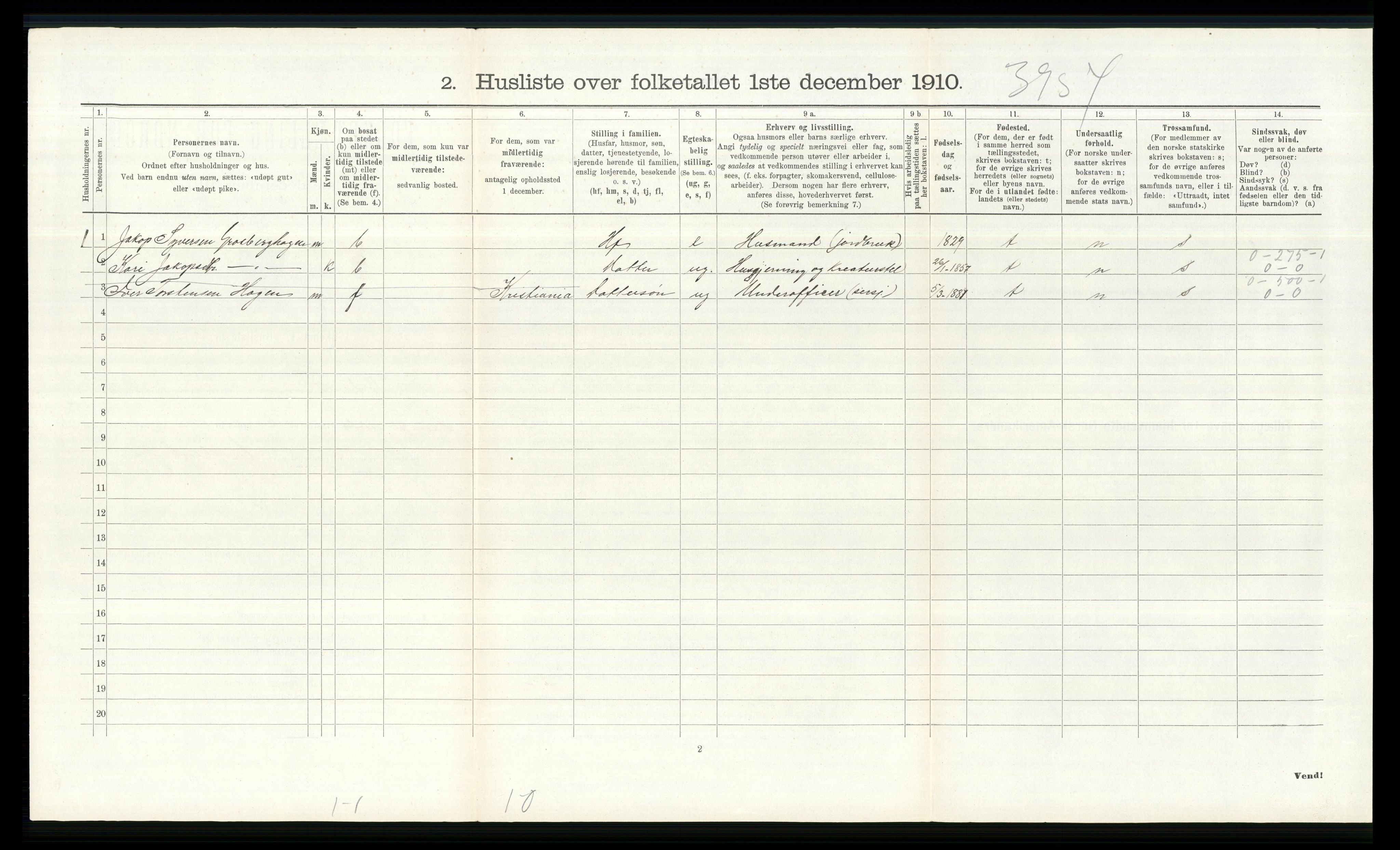 RA, 1910 census for Nord-Fron, 1910, p. 203