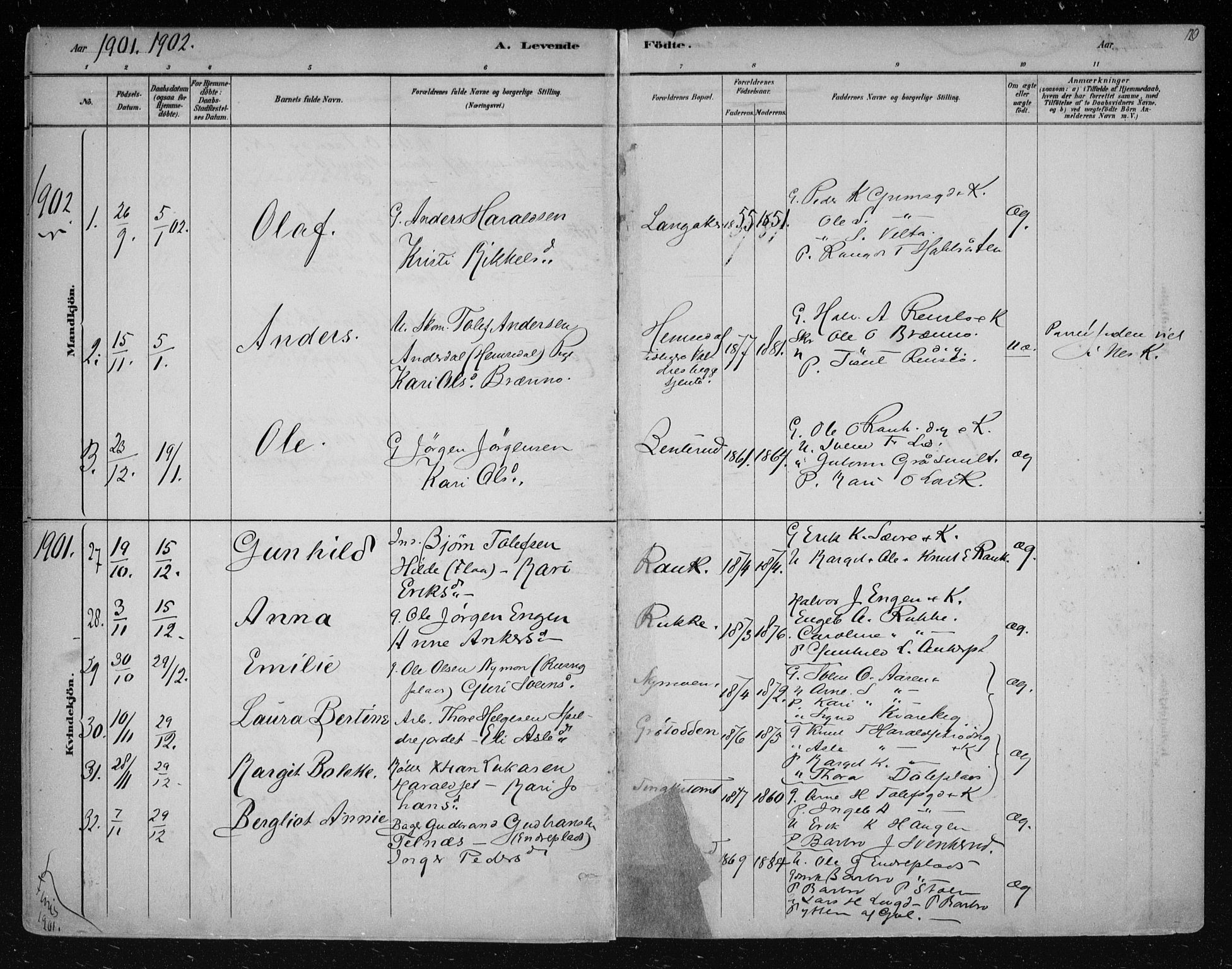 Nes kirkebøker, AV/SAKO-A-236/F/Fa/L0011: Parish register (official) no. 11, 1881-1912, p. 120