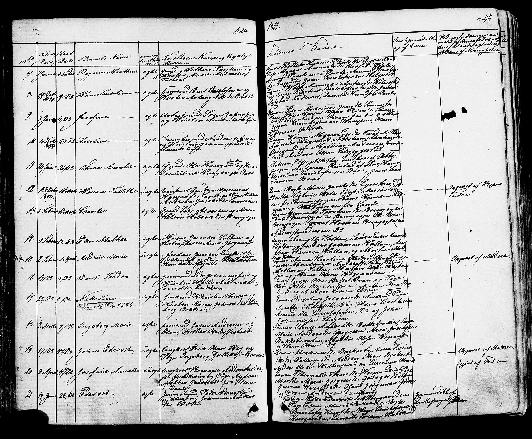 Botne kirkebøker, AV/SAKO-A-340/F/Fa/L0006: Parish register (official) no. I 6, 1836-1877, p. 55