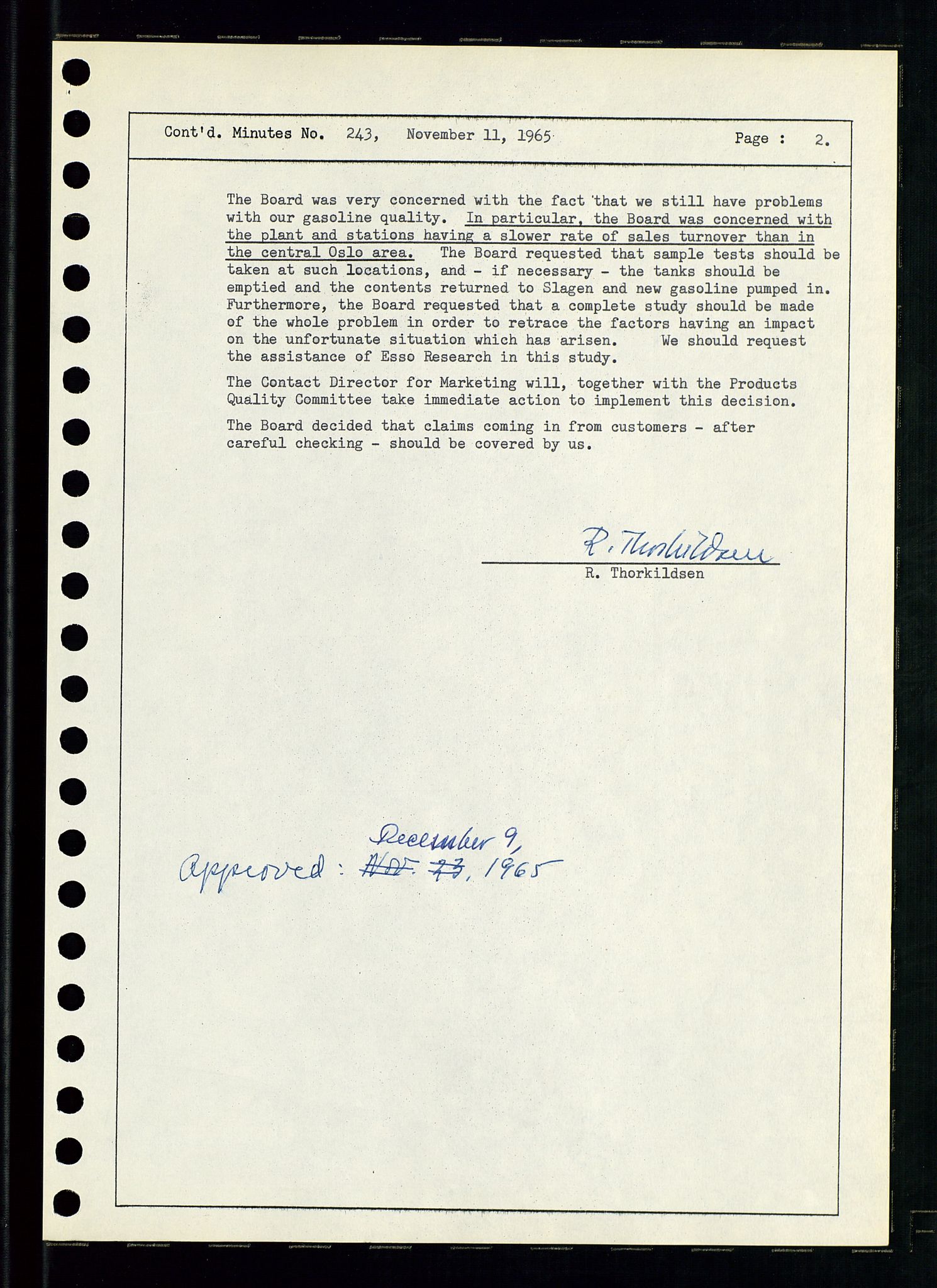 Pa 0982 - Esso Norge A/S, AV/SAST-A-100448/A/Aa/L0002/0001: Den administrerende direksjon Board minutes (styrereferater) / Den administrerende direksjon Board minutes (styrereferater), 1965, p. 23