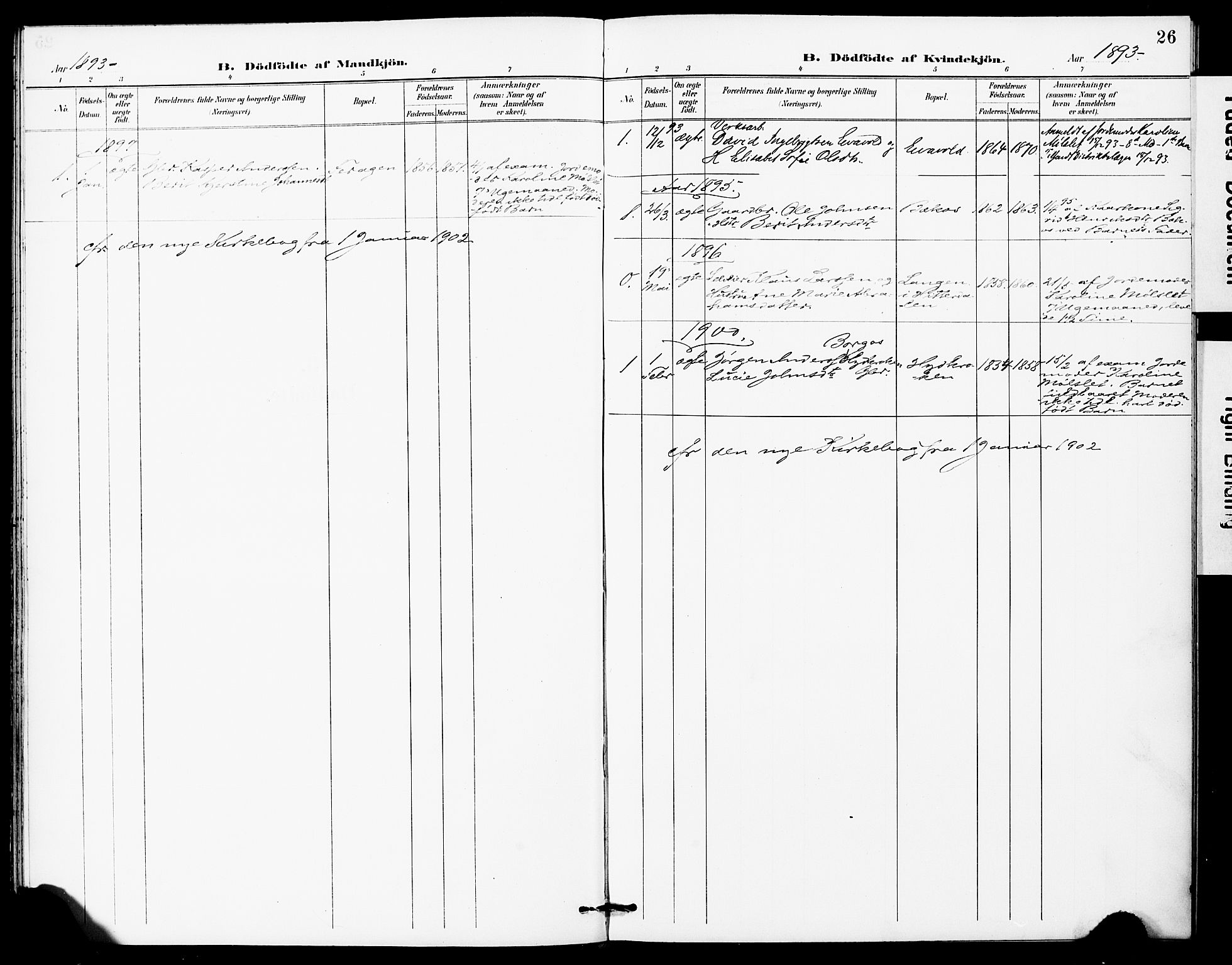 Ministerialprotokoller, klokkerbøker og fødselsregistre - Sør-Trøndelag, SAT/A-1456/683/L0948: Parish register (official) no. 683A01, 1891-1902, p. 26