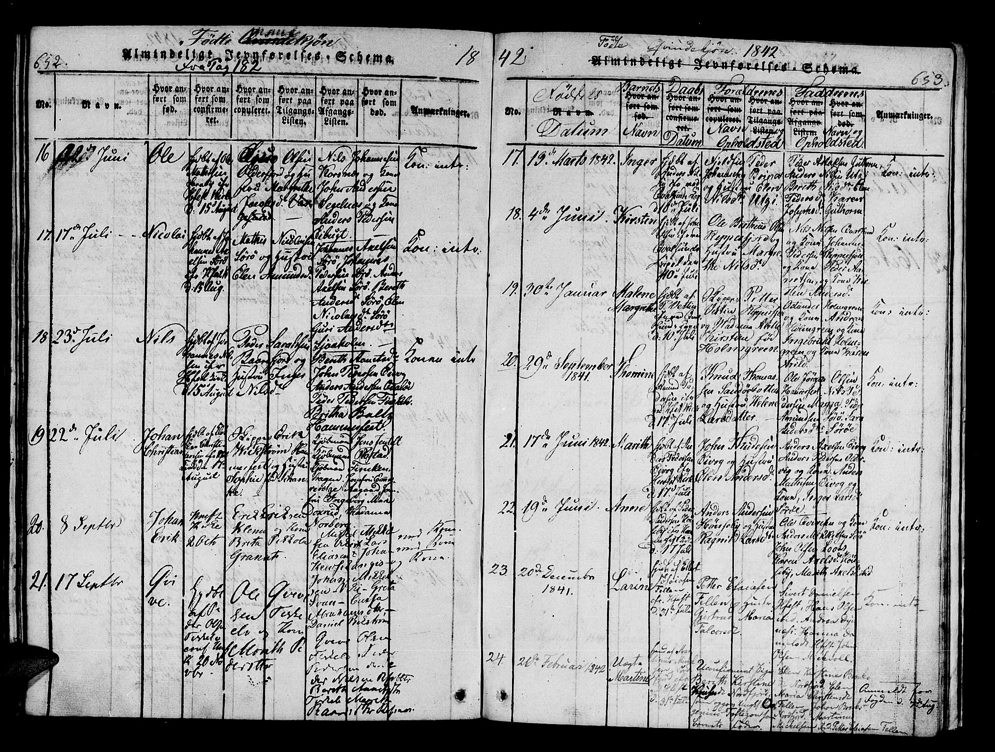 Hammerfest sokneprestkontor, SATØ/S-1347/H/Ha/L0003.kirke: Parish register (official) no. 3, 1821-1842, p. 652-653