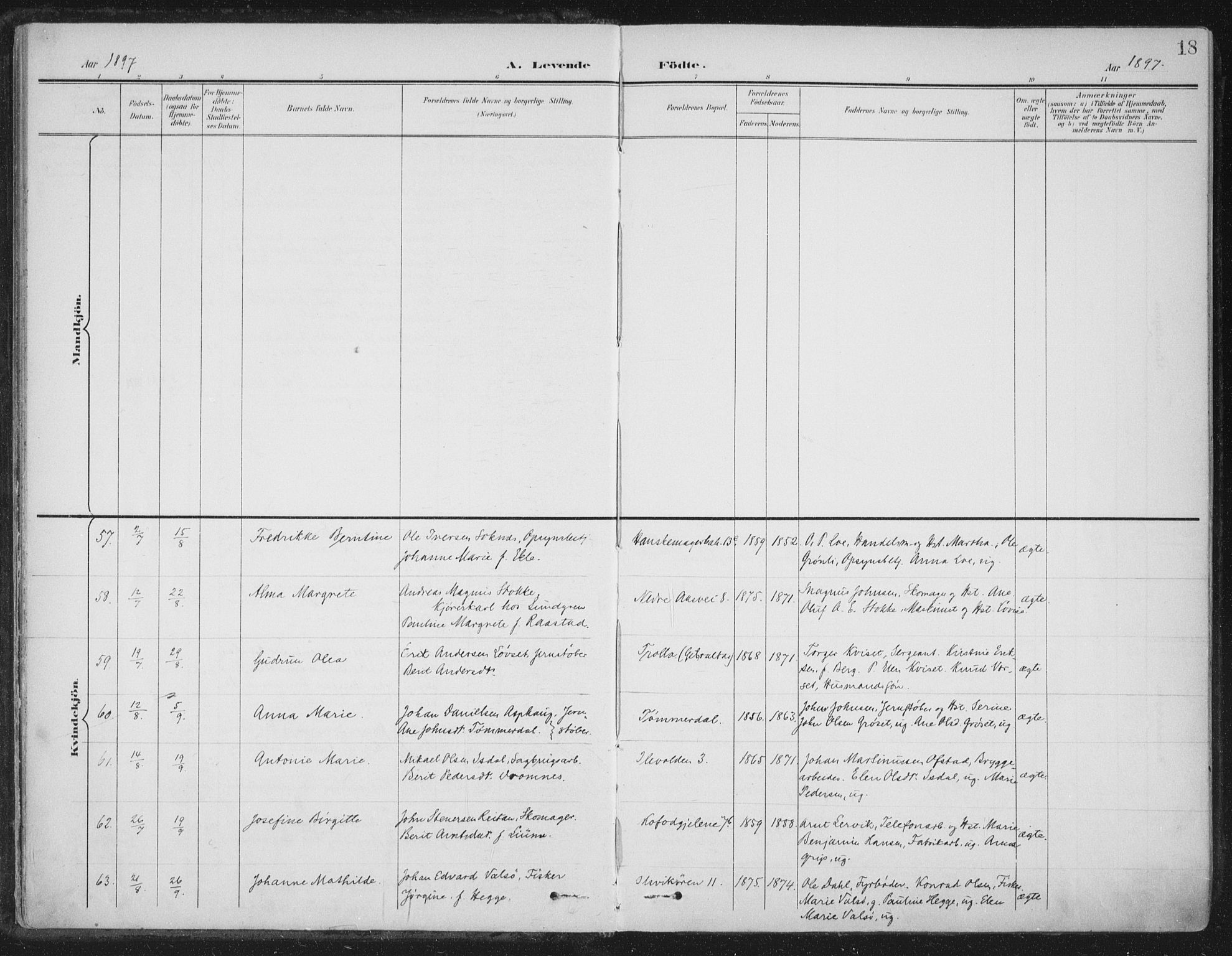 Ministerialprotokoller, klokkerbøker og fødselsregistre - Sør-Trøndelag, AV/SAT-A-1456/603/L0167: Parish register (official) no. 603A06, 1896-1932, p. 18