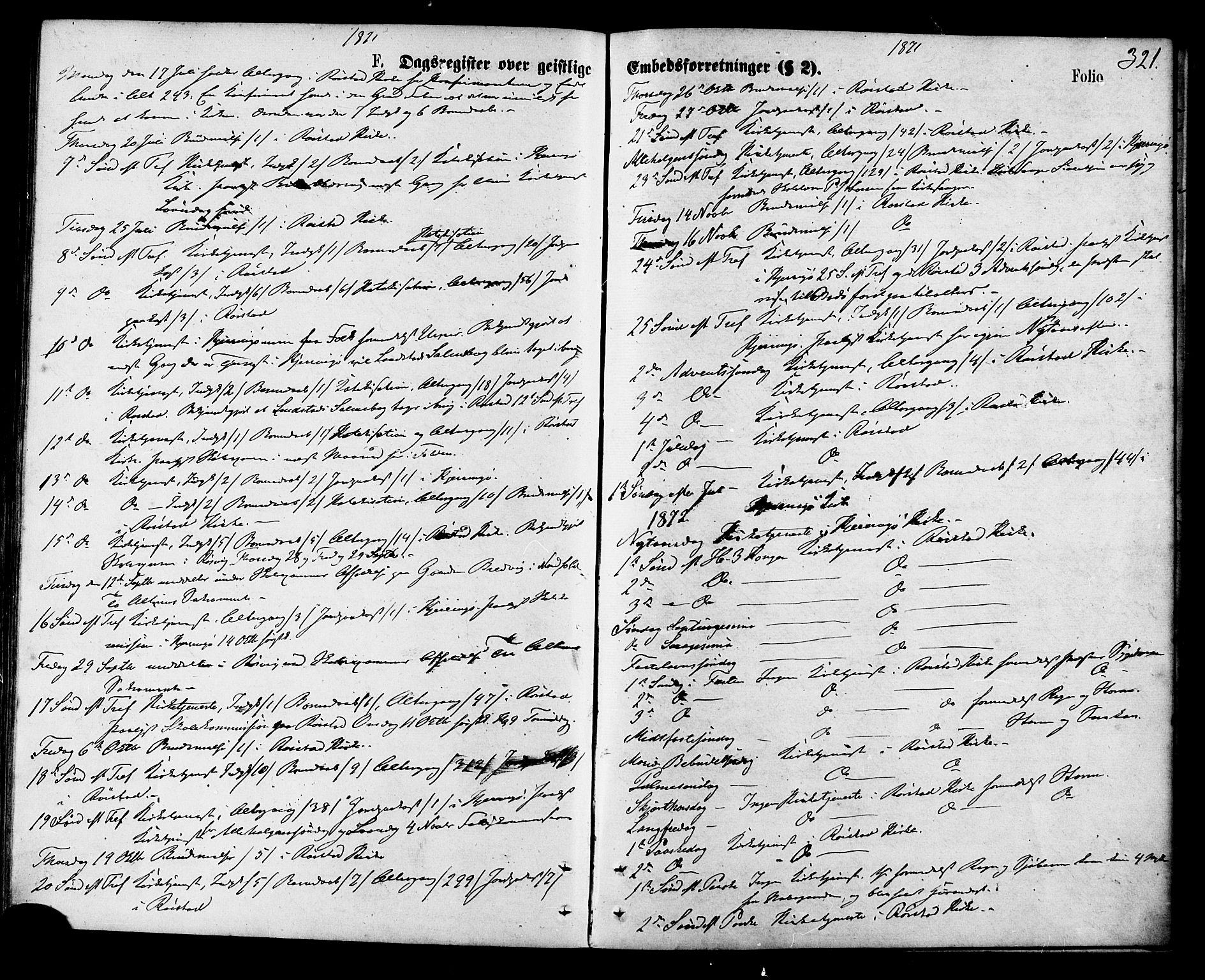 Ministerialprotokoller, klokkerbøker og fødselsregistre - Nordland, SAT/A-1459/853/L0771: Parish register (official) no. 853A10, 1870-1881, p. 321