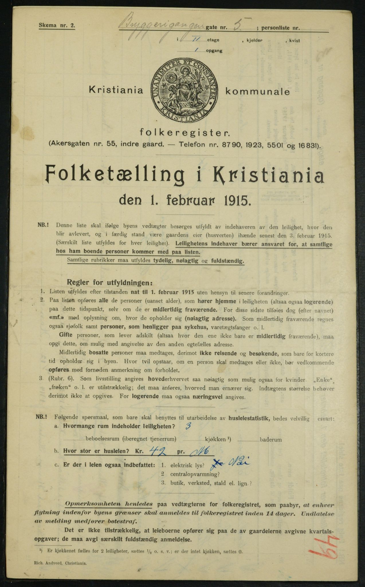 OBA, Municipal Census 1915 for Kristiania, 1915, p. 10177